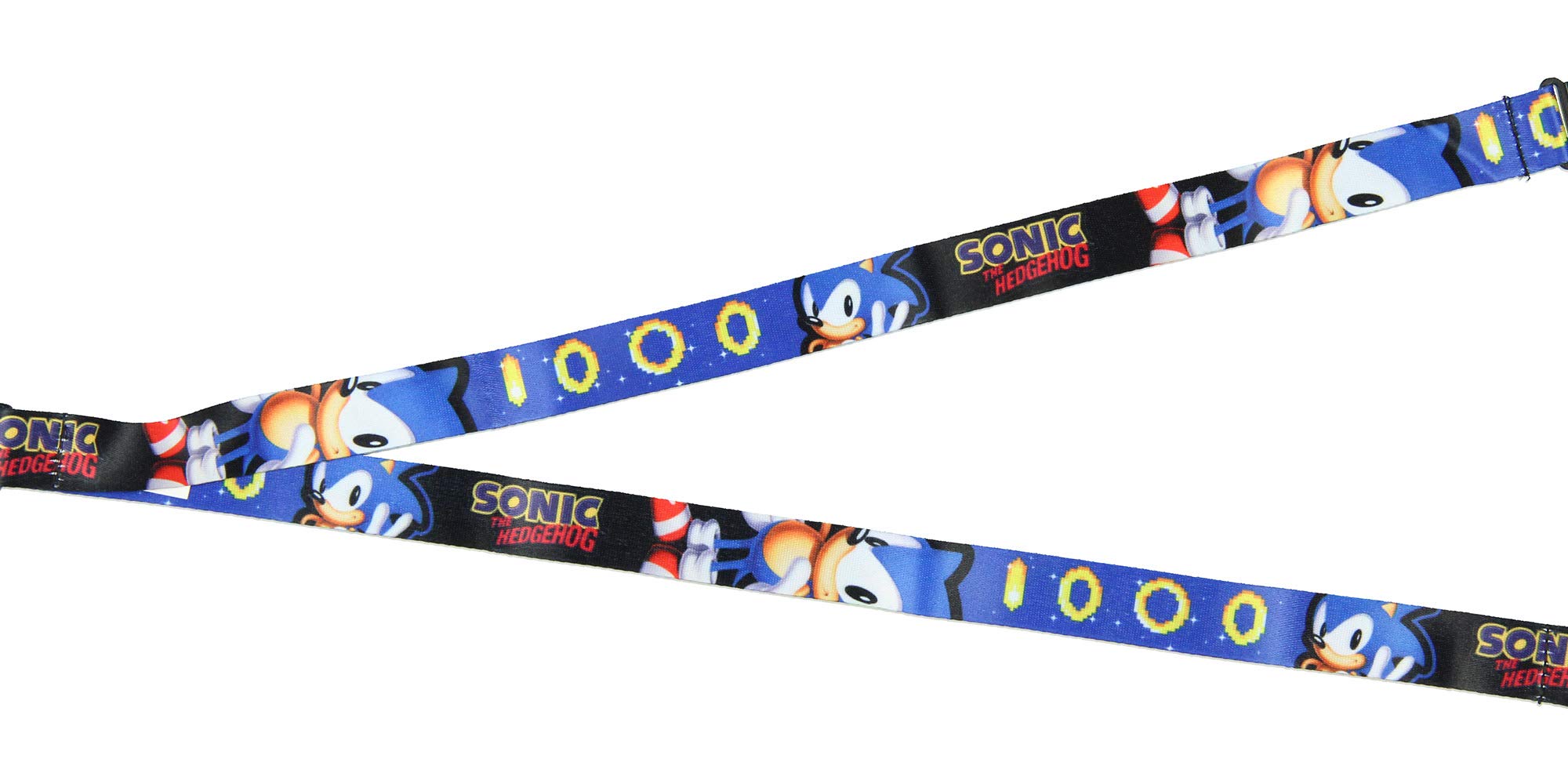 Sonic The Hedgehog Lanyard ID Badge Holder - Classic Video Game Design with Rubber Charm & Collectible Sticker - Perfect for Gaming Conventions, Work, School, and Fan Events