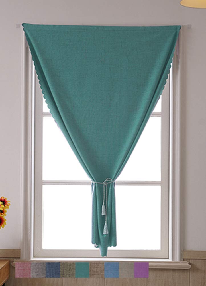 GettyGears 100% Blackout Thermal Insulated Linen Curtains - Self-Adhesive No-Rod Window Drapes, 70