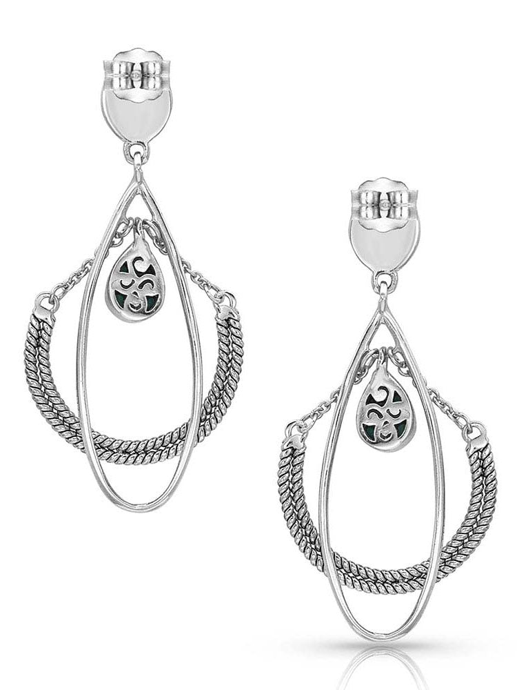 Montana Silversmiths ER4404 D Horseshoe Turquoise Earrings for Women - Western Style Jewelry for Cowgirl Fashion & Everyday Wear