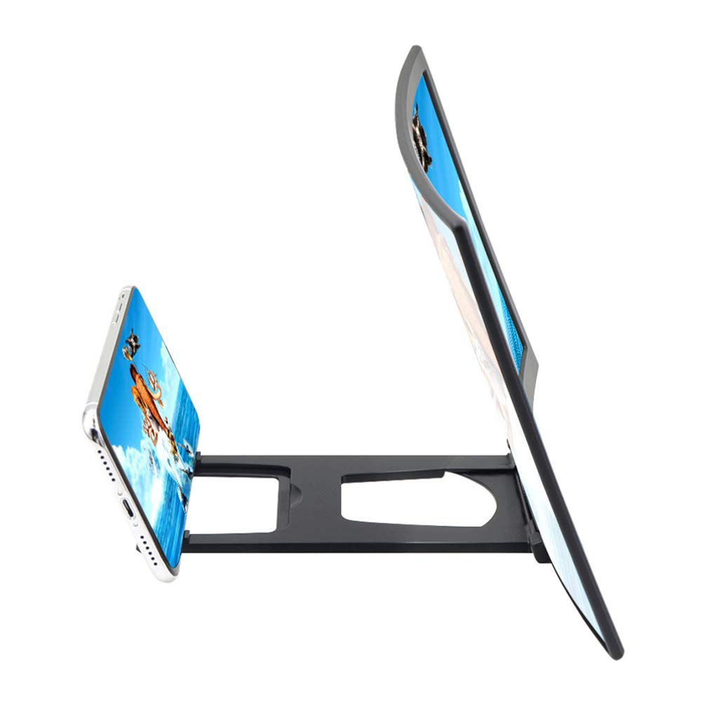 BESPORTBLE Universal Phone Stand Holder with Screen Magnifier - Adjustable Mobile Phone Mount Bracket for Curved & Flat Screens - Perfect for Watching Movies, Video Calls, and Hands-Free Viewing