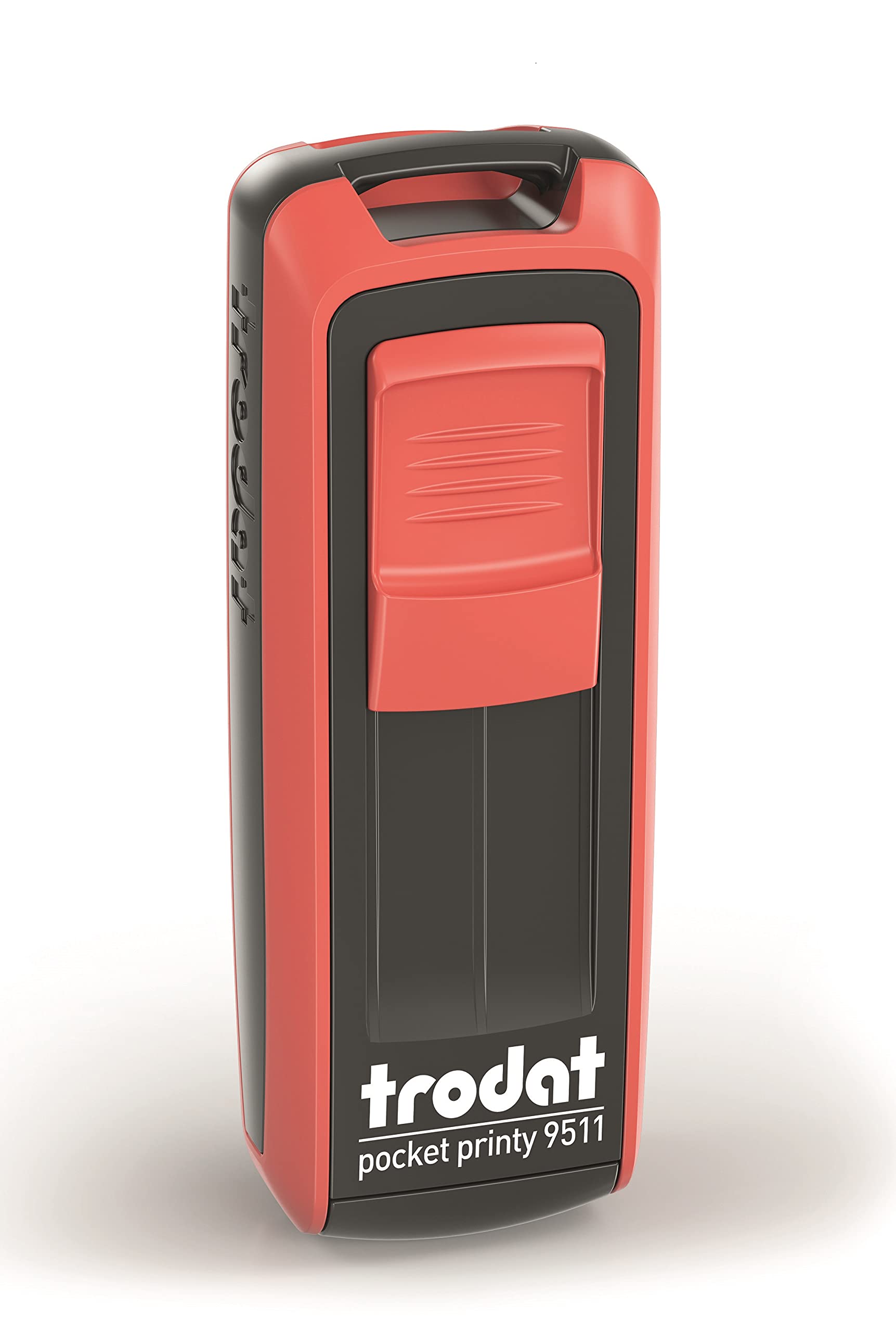 Self Inking Stamp - Flame Red Pocket Stamp for Address, Logo & Signature - Perfect for Business, Office & Home Use