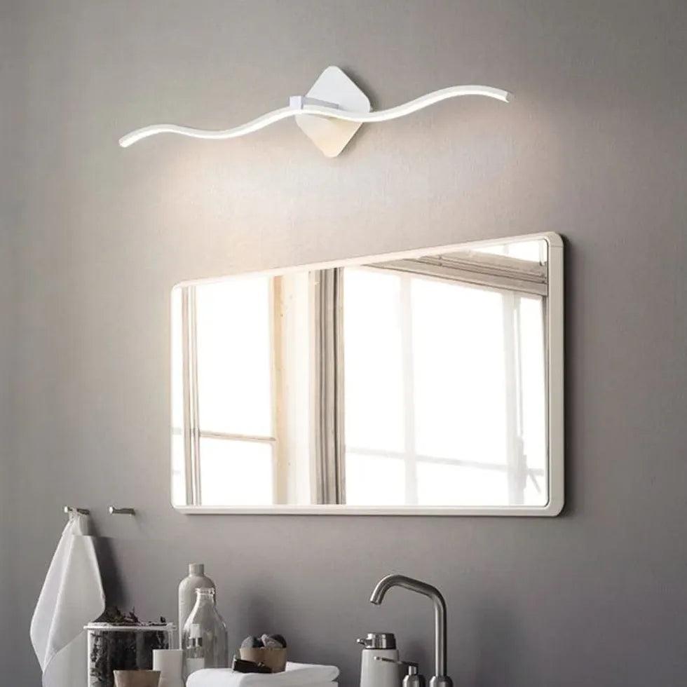 Wave Linear LED Bathroom Mirror Lights - Modern Vanity Lighting with Dimmable Touch Control, IP44 Waterproof for Bathroom, Bedroom & Makeup Area - Perfect for Shaving, Grooming & Decorative Ambiance