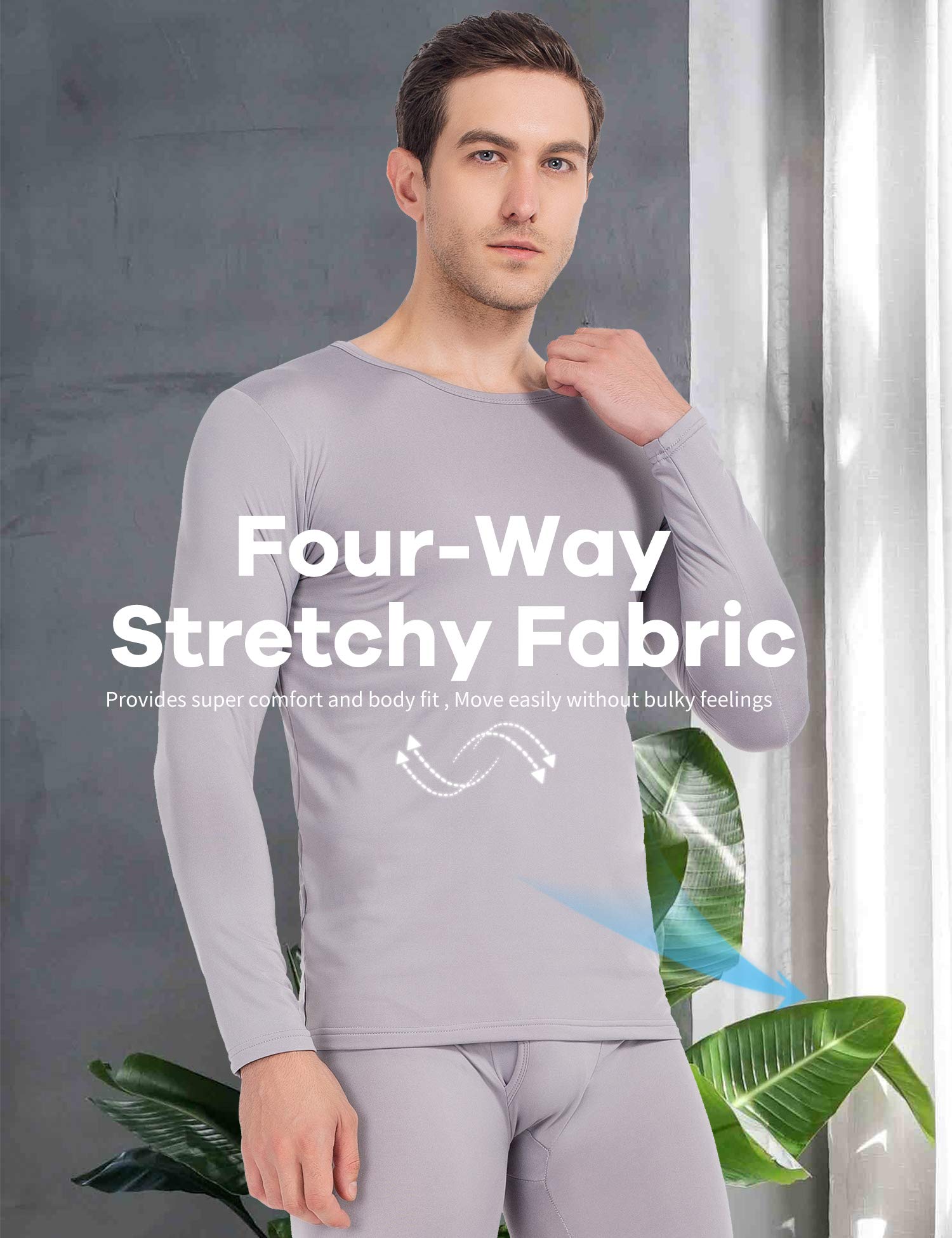 MANCYFIT Men's Thermal Underwear Set - Fleece Lined Long Johns Ultra Soft & Warm Winter Base Layer - Perfect for Skiing, Hiking & Cold Weather Activities