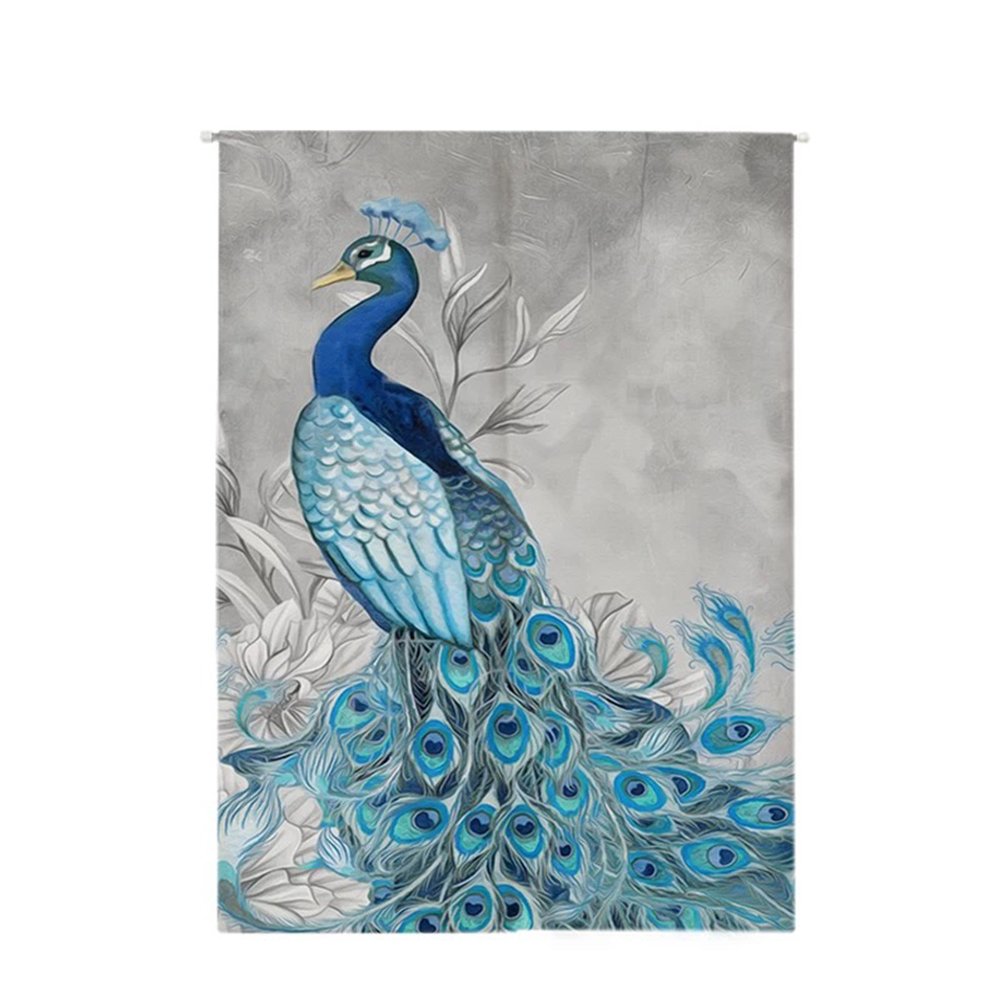 Oncefirst Linen Tapestry Noren Japanese Curtain - Peacock Design 29.5