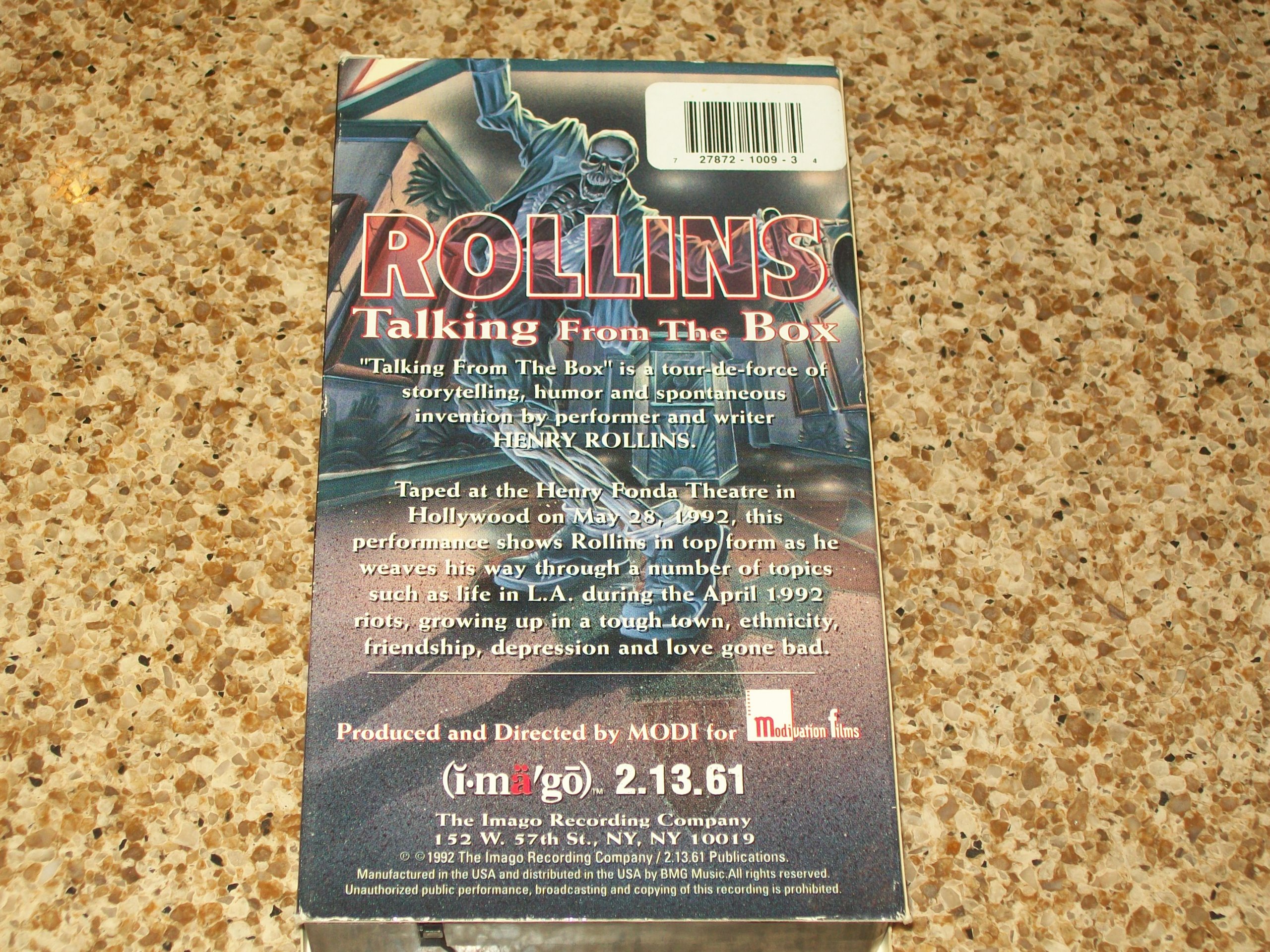 Rollins: Talking from the Box [VHS] - Vintage Henry Rollins Performance - Motivational Speaking & Punk Rock Collectible for Music Fans and Inspirational Content Lovers