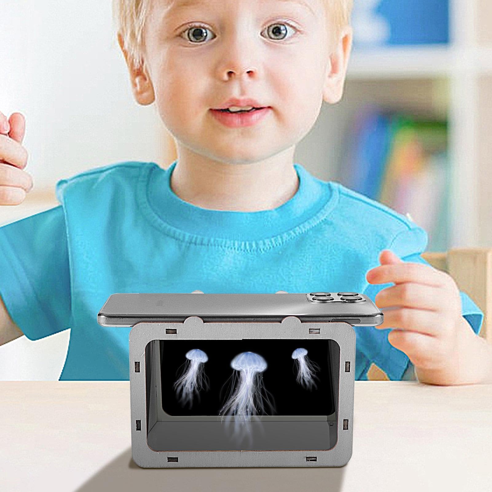 3D Holographic Phone Projector - Portable Smartphone Hologram Display Stand for Home Cinema, Interactive Cartoons & Personal Entertainment | Perfect for Parties, Presentations, and Educational Demonstrations