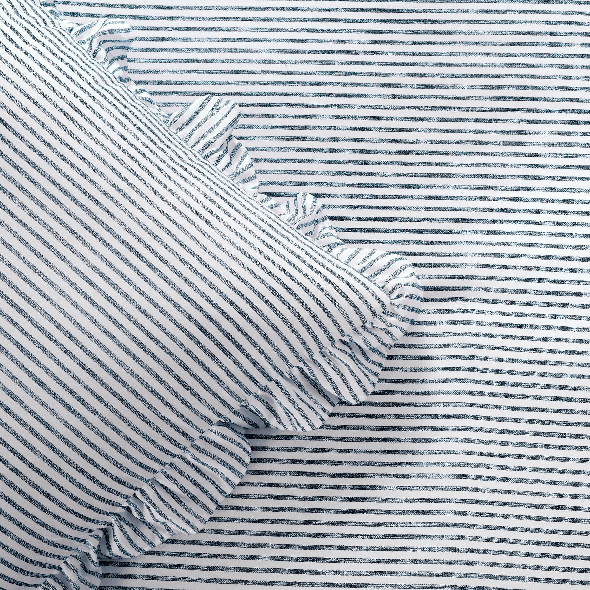 Stylish Ticking Stripe Bedspread Set - Soft & Durable Cotton Bedding for Cozy Bedrooms - Perfect for Guest Rooms, Master Suites & Farmhouse Decor