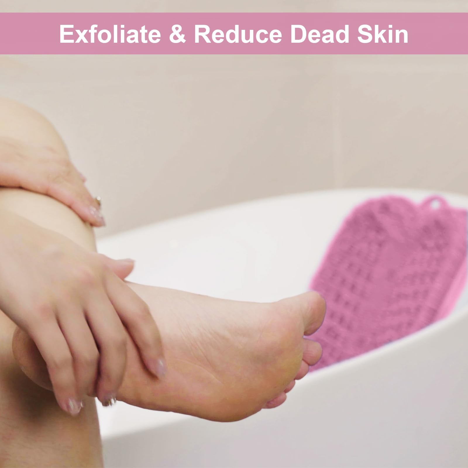 BESKAR Non-Slip Shower Foot Scrubber Mat - Exfoliating & Reflexology for Relaxing Feet - Perfect for Bath & Spa