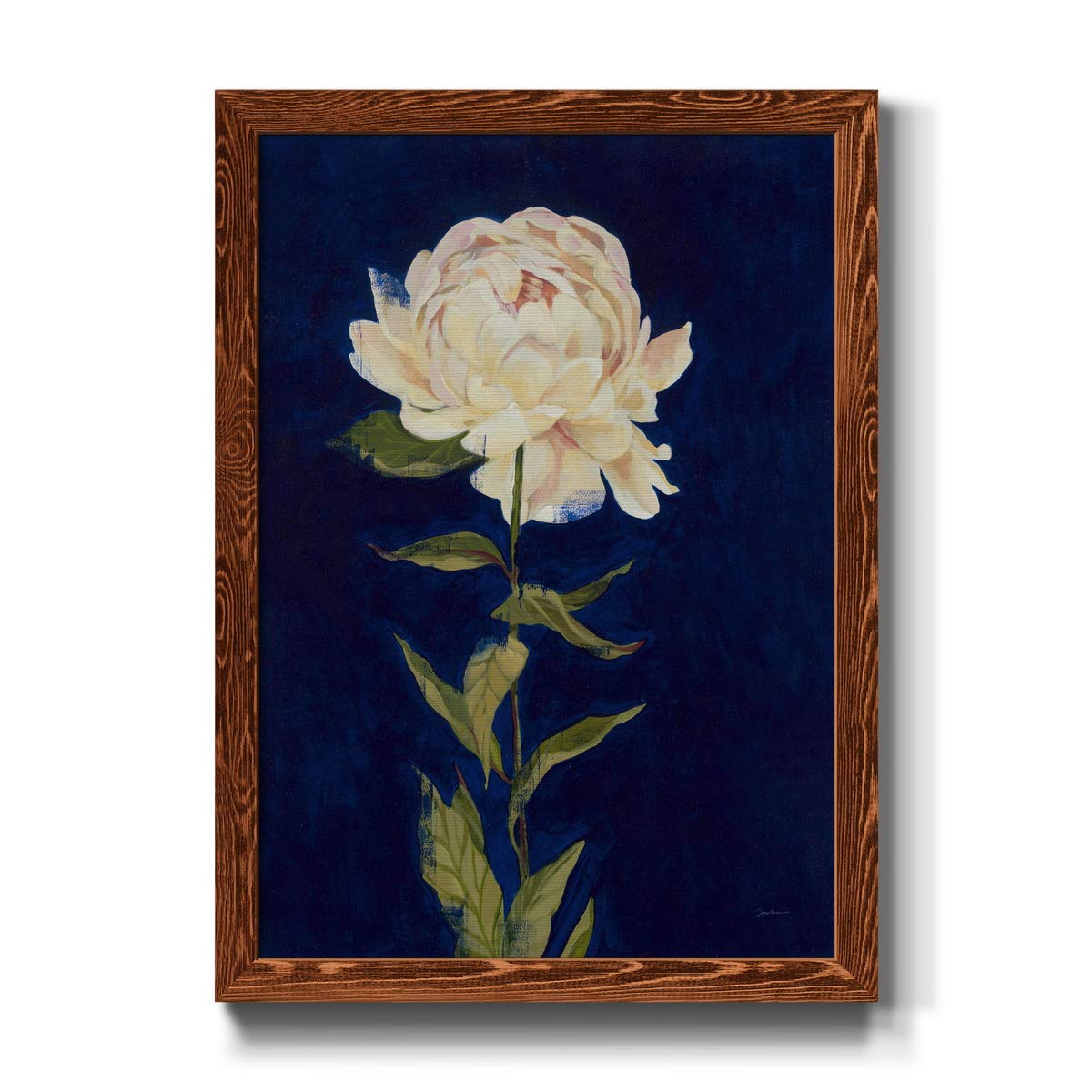 Pretty As A Peony Maple Framed Canvas Wall Art - 23x32 Inches - Romantic Traditional & Modern Home Décor for Dining Room, Living Room & Bedroom