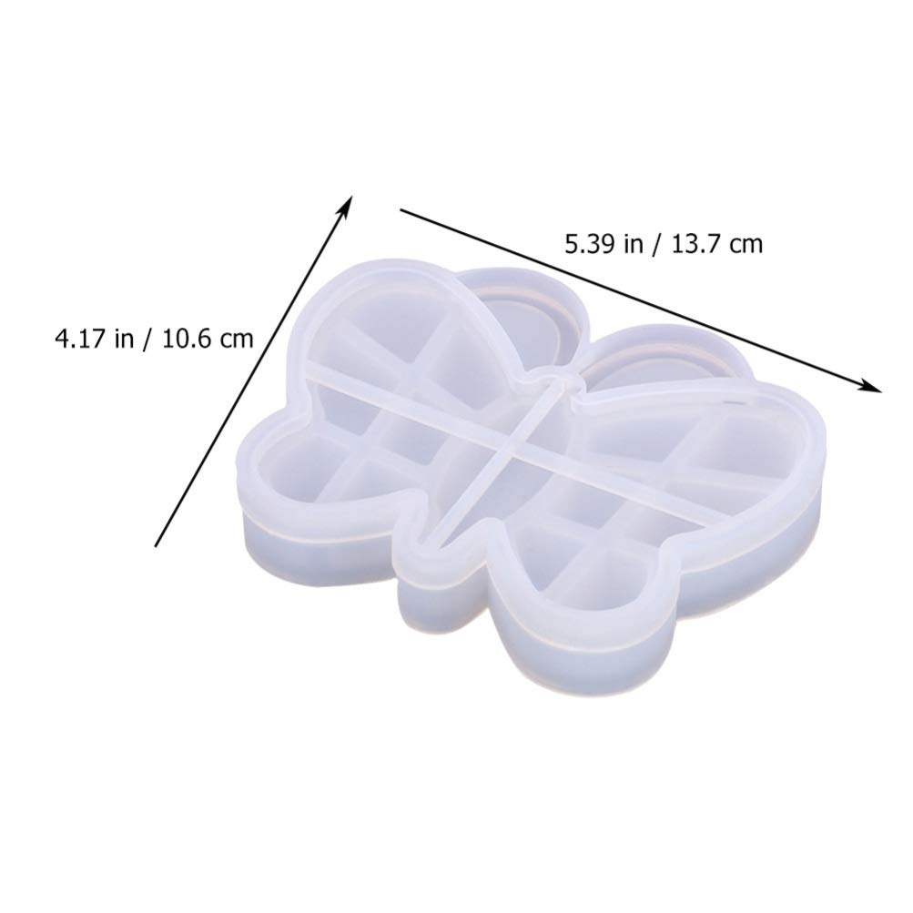 EXCEART Clear Silicone Butterflies Storage Box Mold for Epoxy Resin Casting - Jewelry Box Making Mould Set with Lid - DIY Craft Supplies for Home Decor & Gift Making
