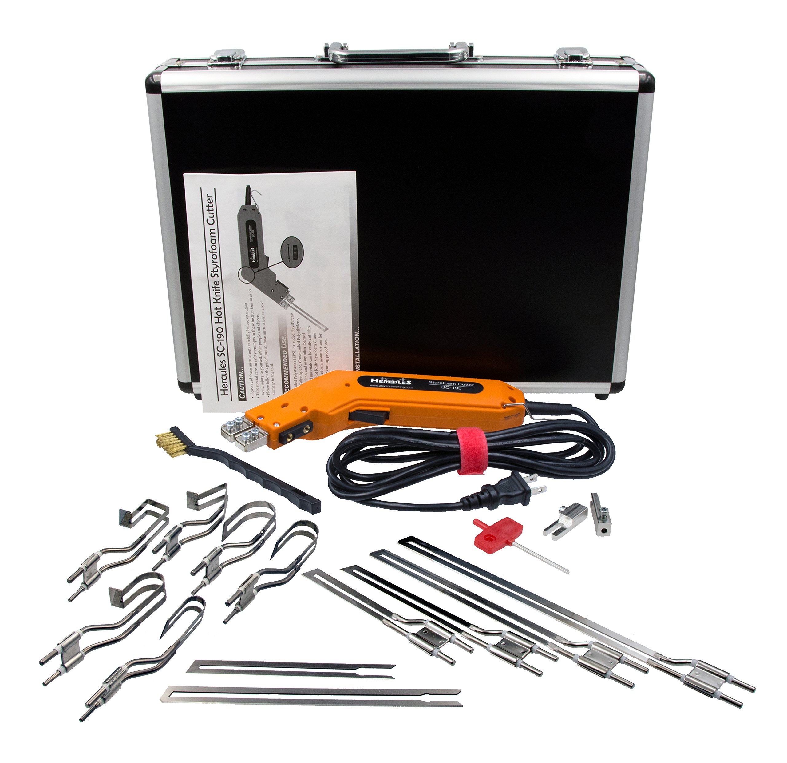 Hercules SC-190 Hot Knife Foam Cutter Kit - Professional Styrofoam, Polyurethane, Polyethylene, Polyester & Polyether Foam Cutting Tool with Heat Technology - Perfect for DIY Projects, Arts & Crafts, Packaging, and Insulation Work