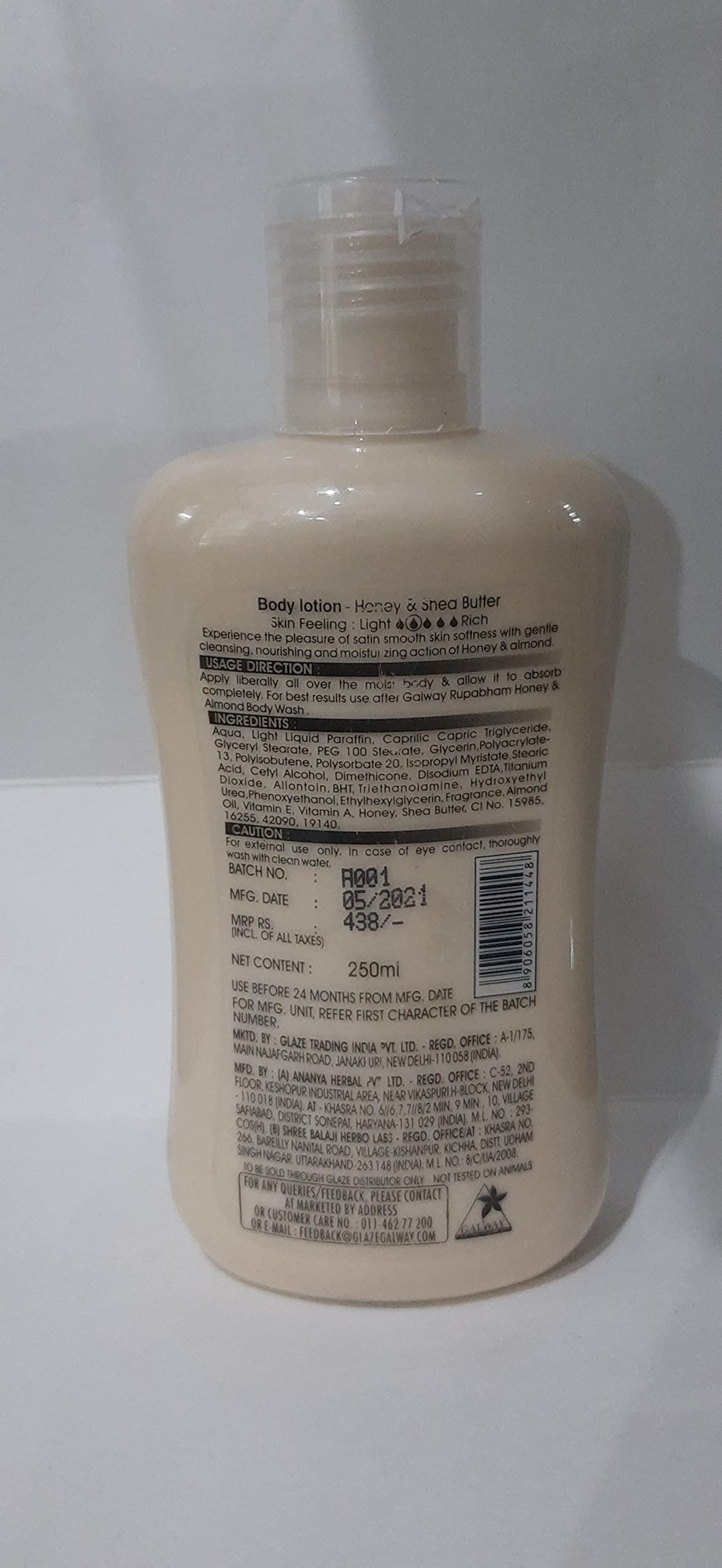 Galway Rupabham Body Lotion - Hydrating & Nourishing Moisturizer for Dry Skin | Perfect for Daily Use & After Shower Care