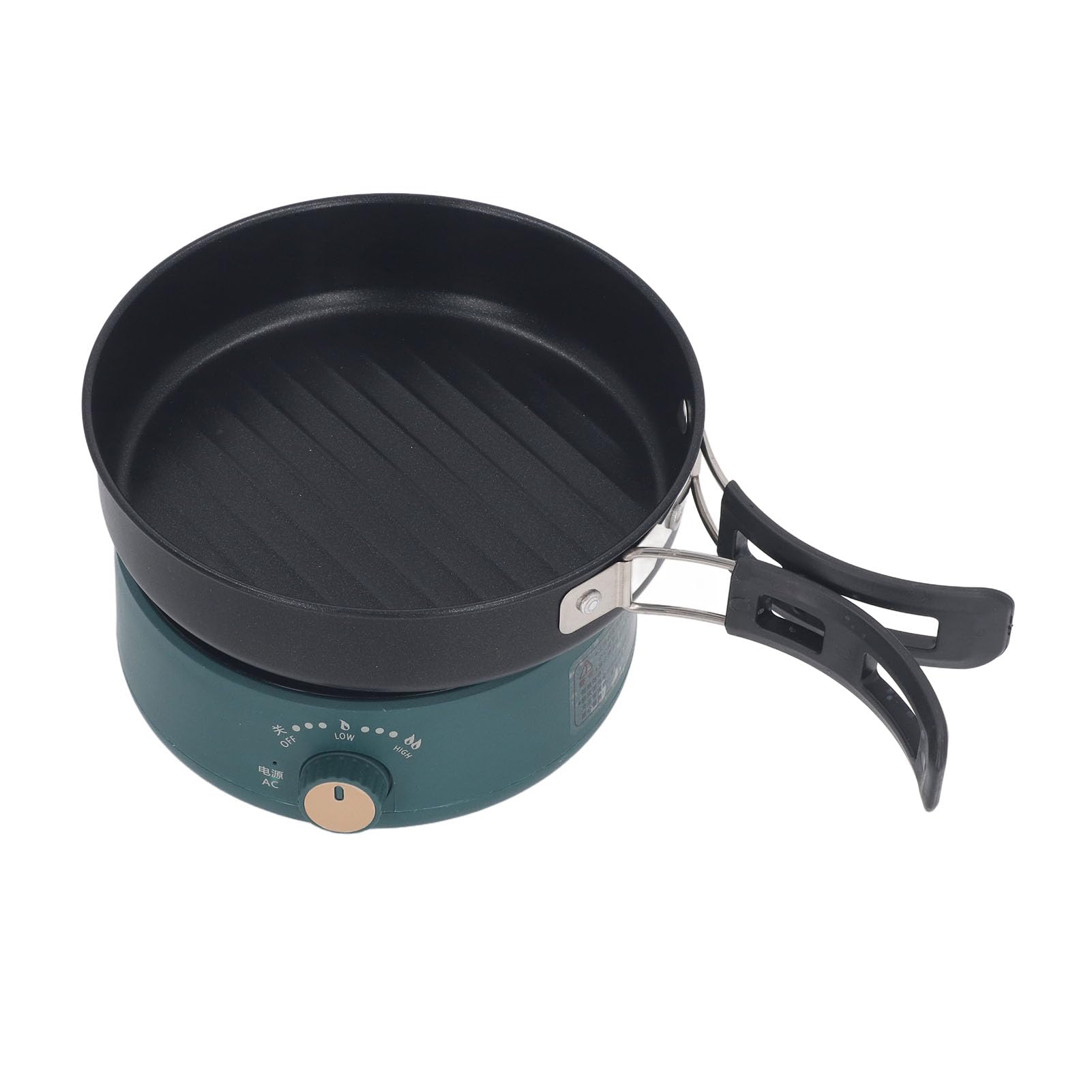 500W 1.6L Multifunctional Electric Cooker - Portable Mini Ramen Noodle Cooker with Foldable Handle for Dorm, Office & Travel | Perfect for Cooking Noodles, Steak, Eggs & Stir-Fry Dishes