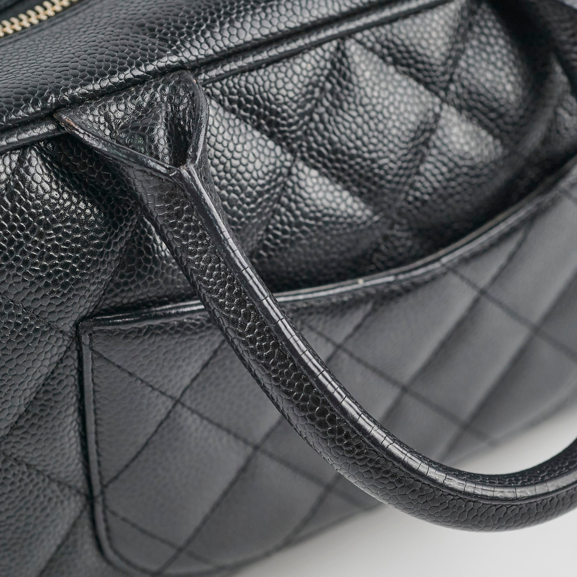 Chanel Bowling Bag in Caviar Leather - Black Luxury Handbag for Women | Perfect for Work, Travel & Everyday Use