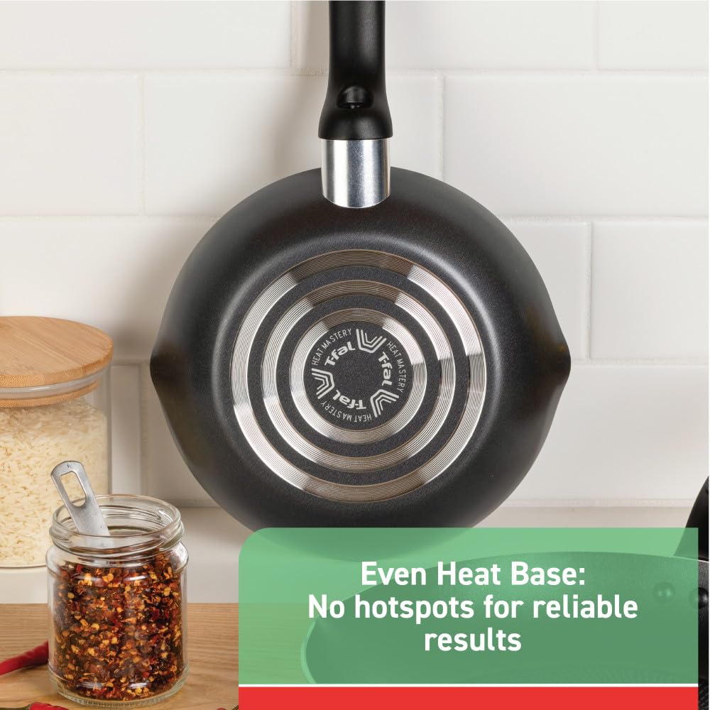 T-fal 3-Piece Nonstick Fry Pan Set (8, 9.5, 11 Inch) - Oven & Broiler Safe to 350°F, Dishwasher Safe, Durable Black Cookware for Frying, Sautéing & Baking - Perfect for Family Dinners & Professional Kitchens
