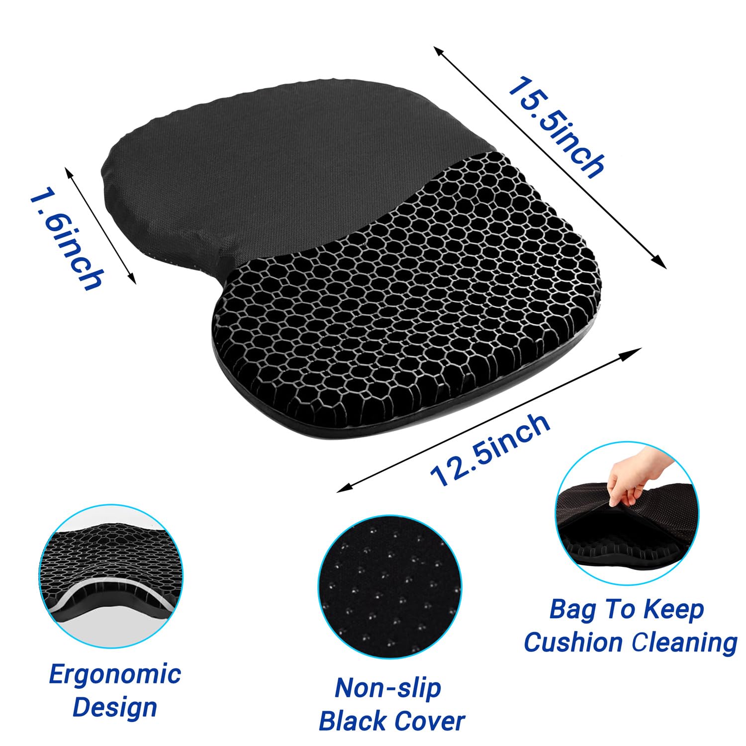 **Thick Waterproof Non-Slip Kayak Seat Cushion - Gel Padded Canoe & Inflatable Kayak Seat Pad for Comfortable Fishing & Kayaking - Perfect for Long Trips & Outdoor Adventures**