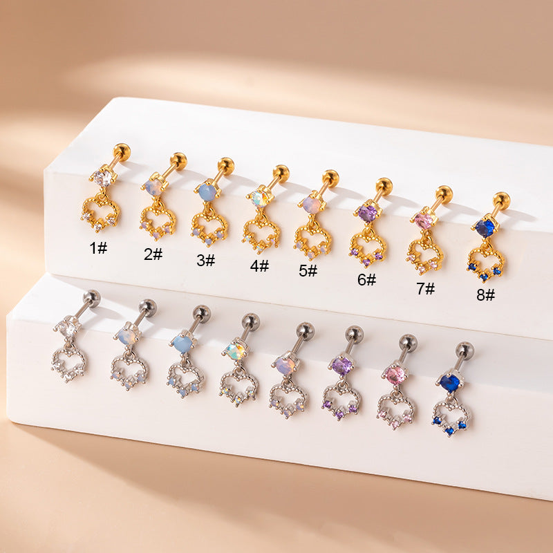 20G Heart Conch Stud Tragus Helix Ball Back Earrings - Dainty Cartilage Piercing Jewelry for Women | Perfect for Everyday Wear, Parties & Special Occasions | HSPJ785