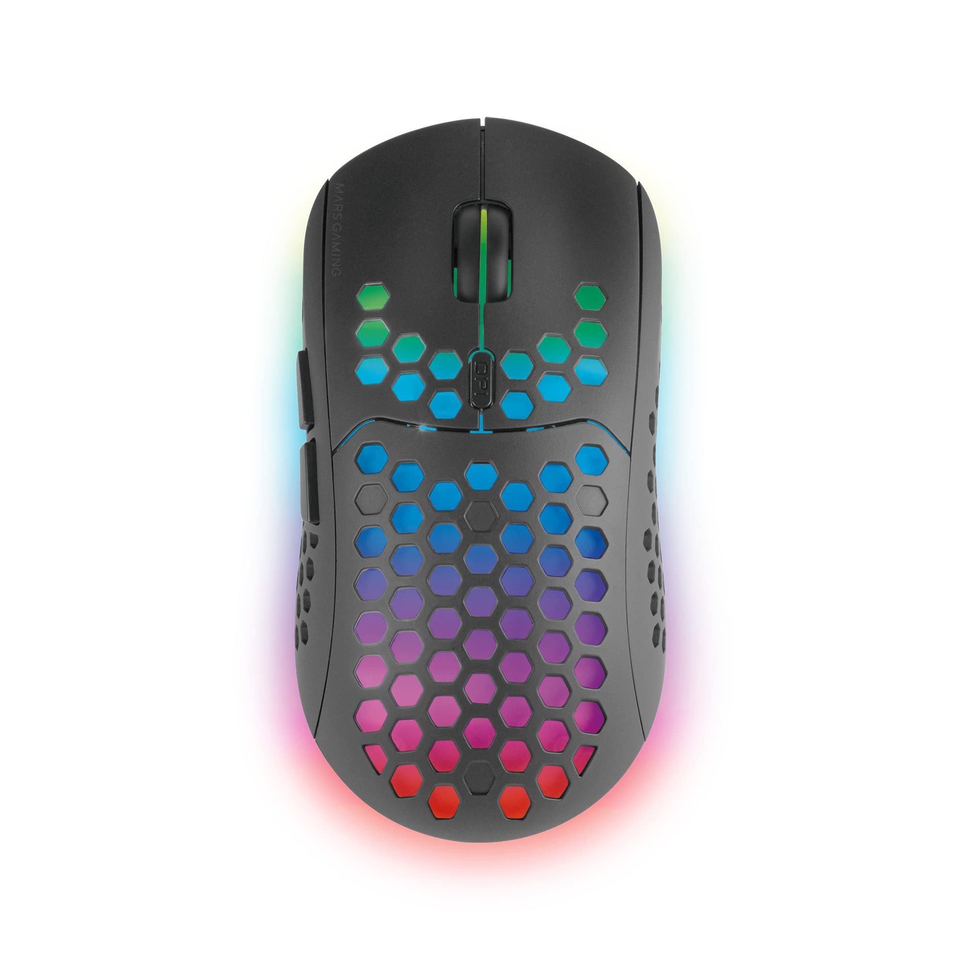 Mars Gaming MMW3 Wireless Gaming Mouse - RGB Flow Lighting, Ultra Lightweight 79g, 3200 DPI Adjustable, Ergonomic Design - Perfect for PC Gaming, Esports & Office Work (Black)