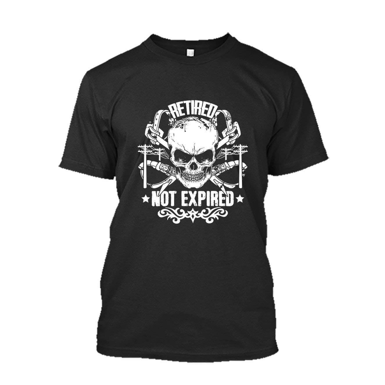 Retired Lineman Not Expired Funny T-Shirt - Comfortable Unisex Adult Tee for Electricians & Utility Workers - Perfect Gift for Retirement Parties & Work Events