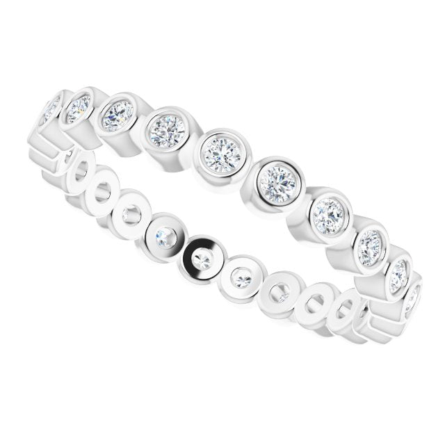 0.37 Carat Round Diamond Bezel Set Eternity Wedding Band - Perfect for Anniversaries, Engagements & Special Occasions