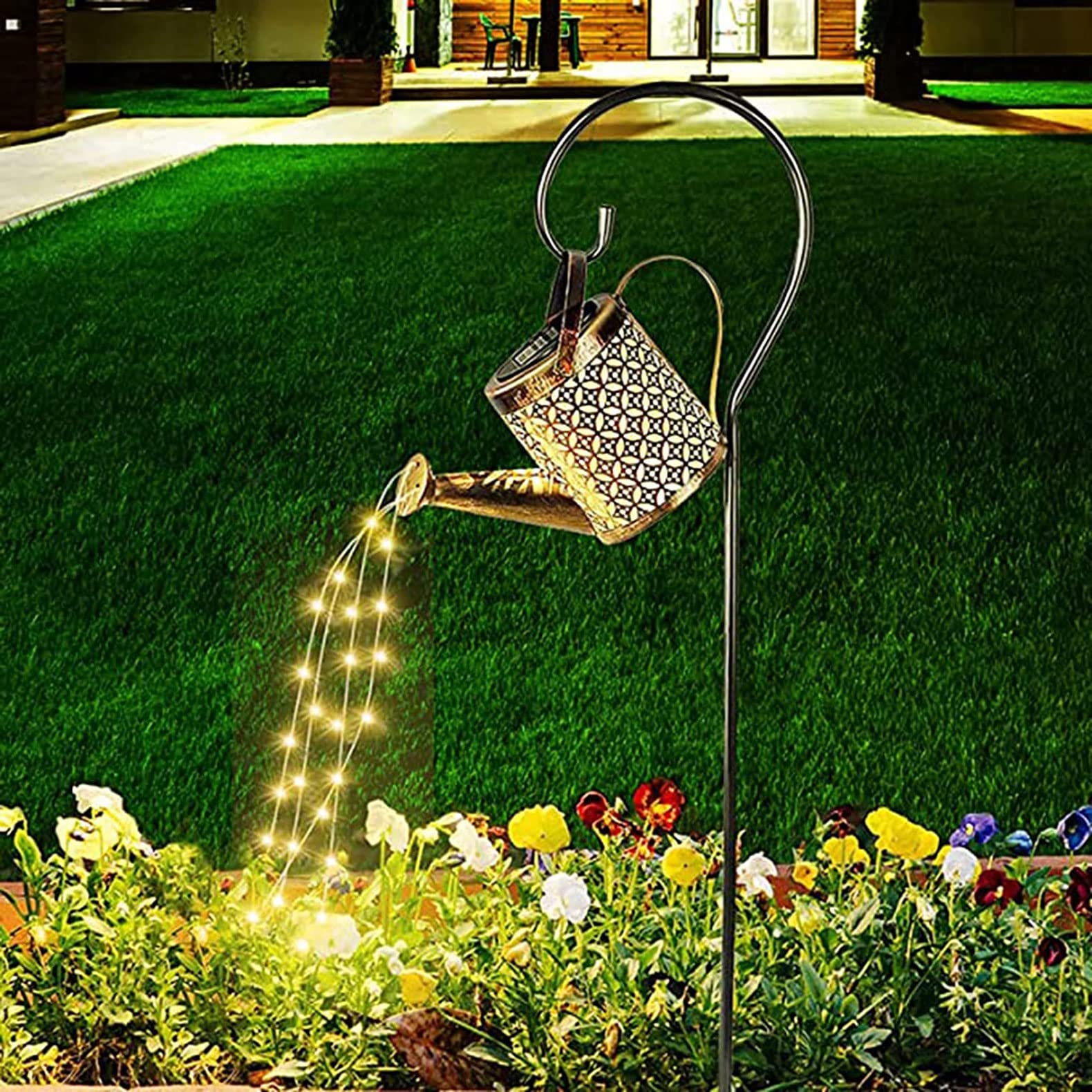 Solar Watering Can Lights - Waterproof Solar LED Lantern for Outdoor Garden, Pathway, Yard, Lawn & Patio Decor with Bracket - Perfect for Nighttime Landscape Lighting, Outdoor Shower Area & Backyard Ambiance