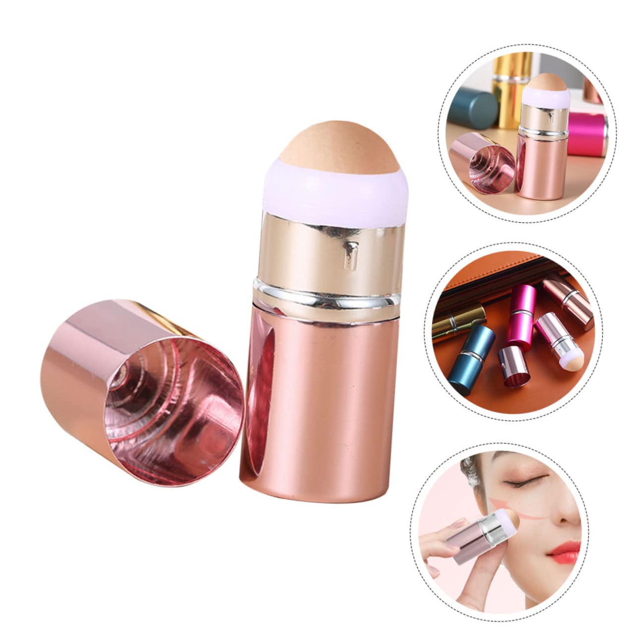 Minkissy Facial Oil Absorbing Roller - Volcanic Stone Oil Control Stick for Oily Skin, Blackhead & Shine Removal - Perfect for Travel, Gym & On-the-Go Skincare