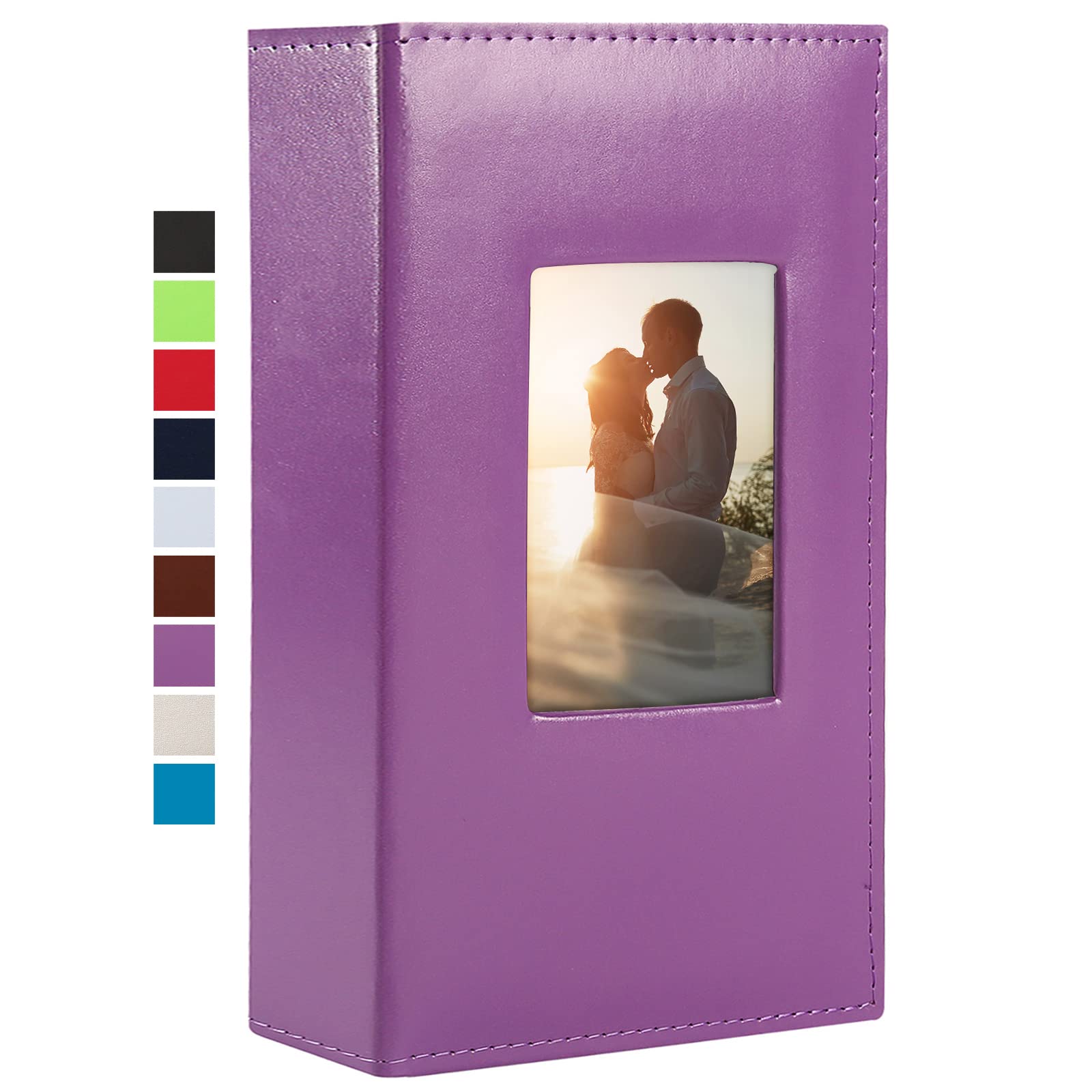 Vienrose 4x6 Photo Album with Leather Cover - Holds 420 Pictures, Extra Large Capacity Scrapbook with Pockets | Perfect for Baby Photos, Wedding Memories, Children's Growth & Vacation Pictures (Purple) | Great for Home Decor, Gift Giving & Family Keepsakes
