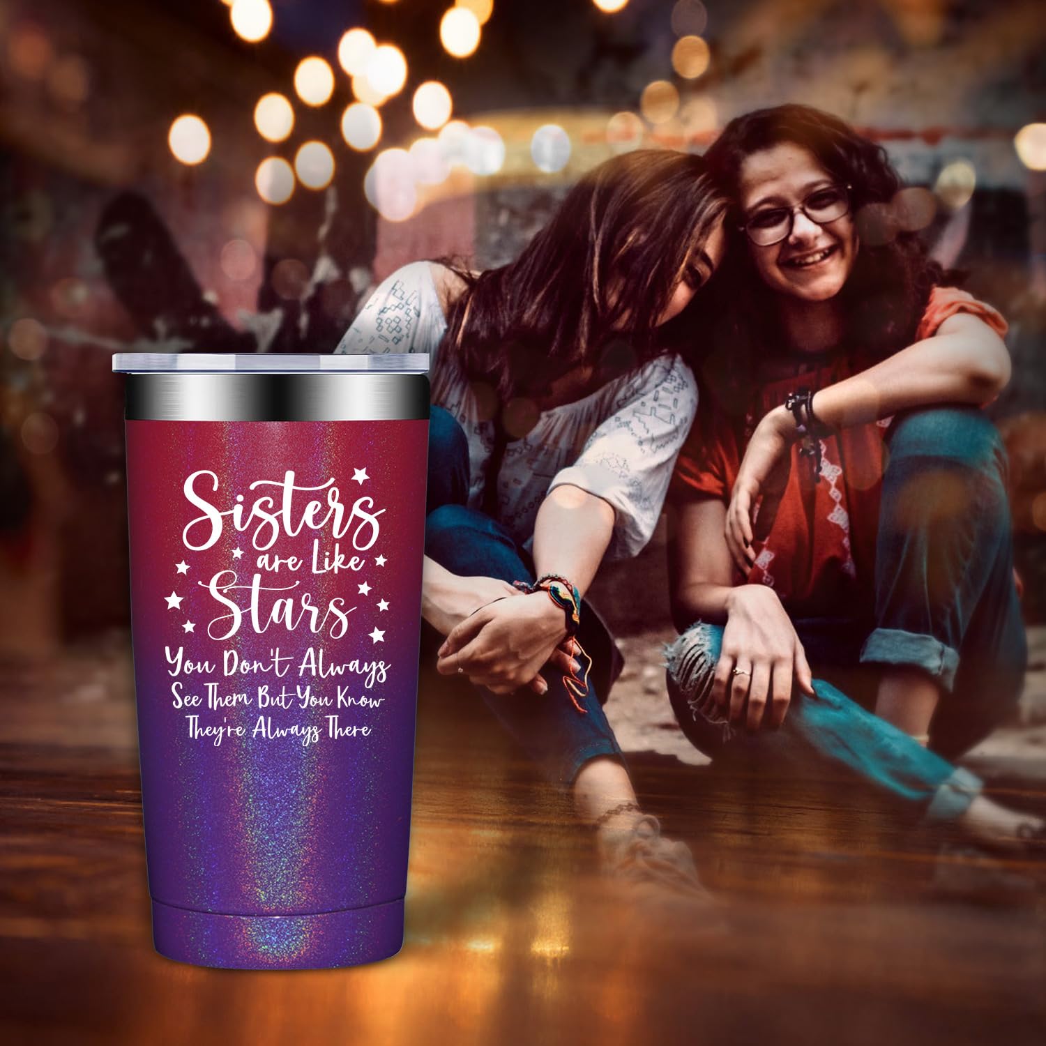 Fufandi Sister Gifts - Thoughtful Birthday & Christmas Presents for Sisters - Insulated Tumbler Cup for Women - Perfect for Mother's Day, Sister Appreciation & Daily Use at Work or Gym