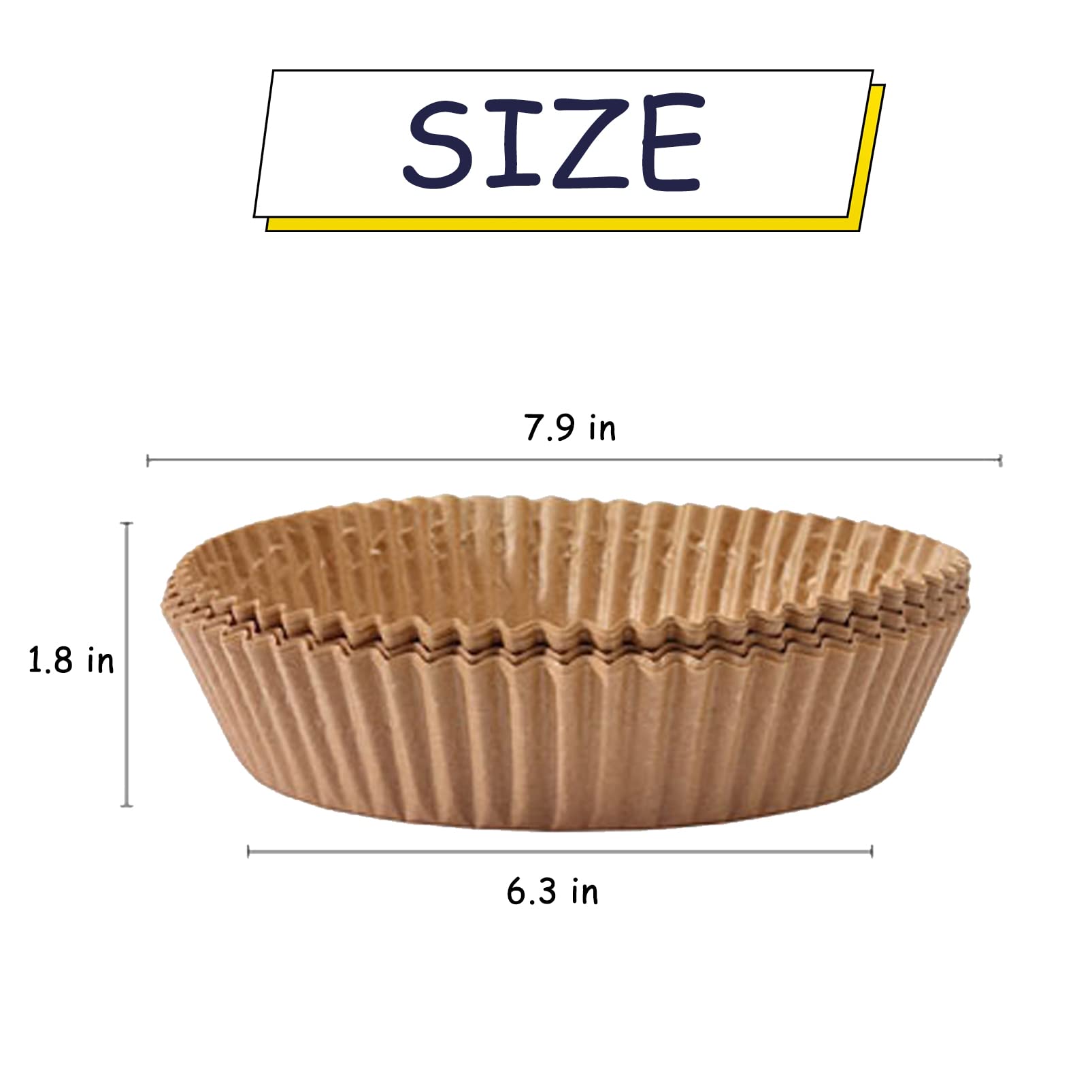 Non-Stick Air Fryer Disposable Paper Liners - 100PCS 6.3 Inch Round Parchment Baking Sheets for Cooking, Roasting & Frying | Oil-Proof, Water-Resistant & Food Safe | Perfect for Air Fryers, Microwave Ovens & Frying Pans | Keep Your Kitchen Clean & Hassle-Free