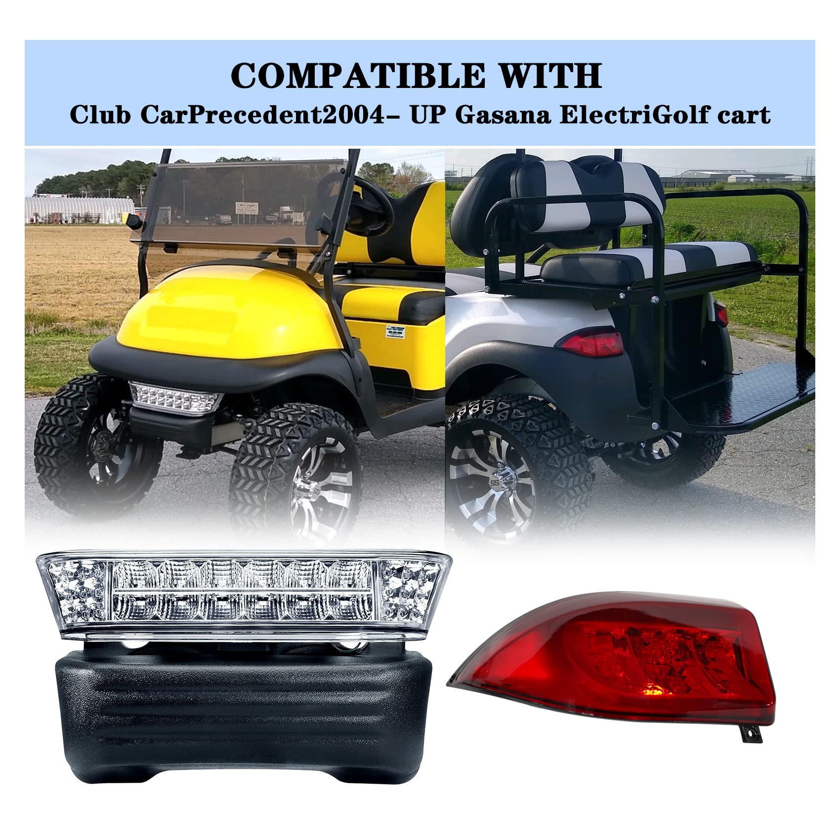 **Club Car Precedent 2004-Up Golf Cart LED Light Kit - Bright LED Headlights & Taillights for Night Driving & Safety - Perfect for Golf Courses, Campuses & Neighborhoods**