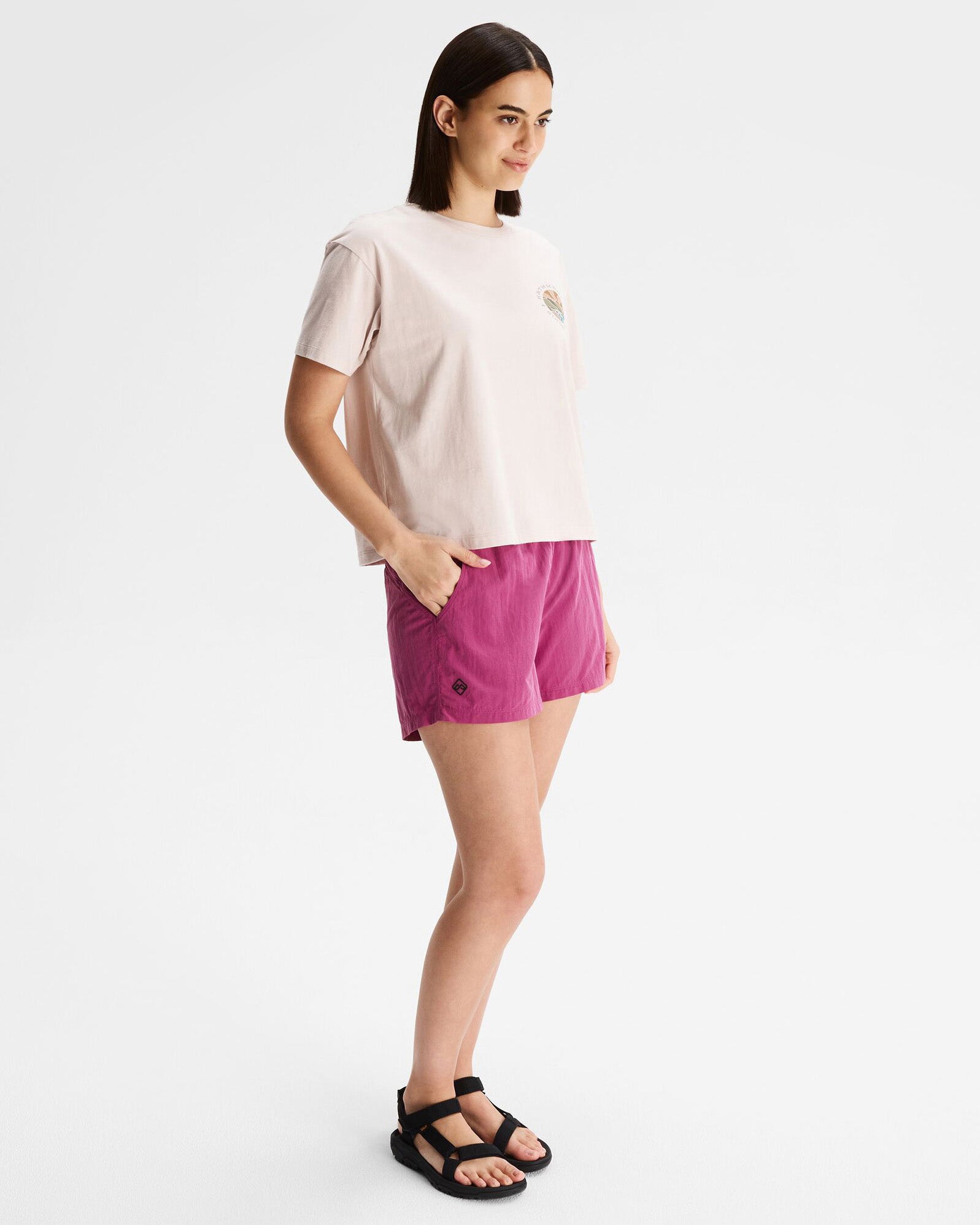 Women's Kathmandu Logo Sunburst Organic Cotton T-Shirt | Eco-Friendly Casual Tee for Outdoor Adventures & Daily Wear