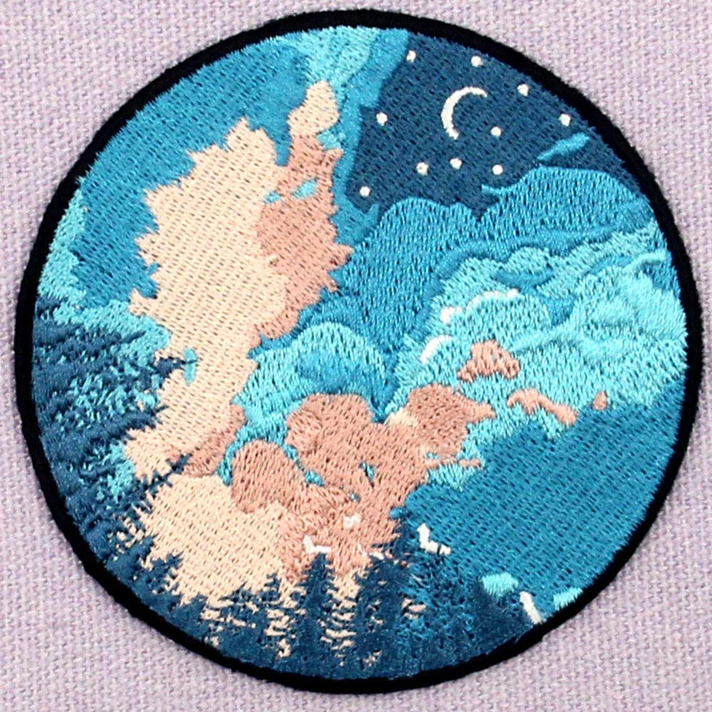 Starry Sky Outdoor Embroidered Patch - Iron On & Sew On Applique for Jackets, Backpacks & Hats | Adventure & Camping Accessories
