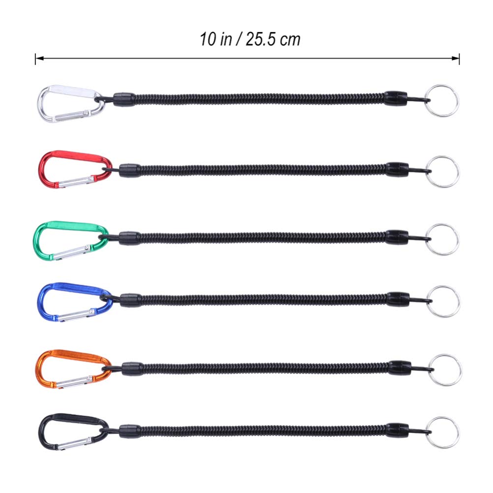 12pcs Retractable Coiled Tether Cords for Fishing Rods & Gear - Durable Fishing Lanyards for Anglers