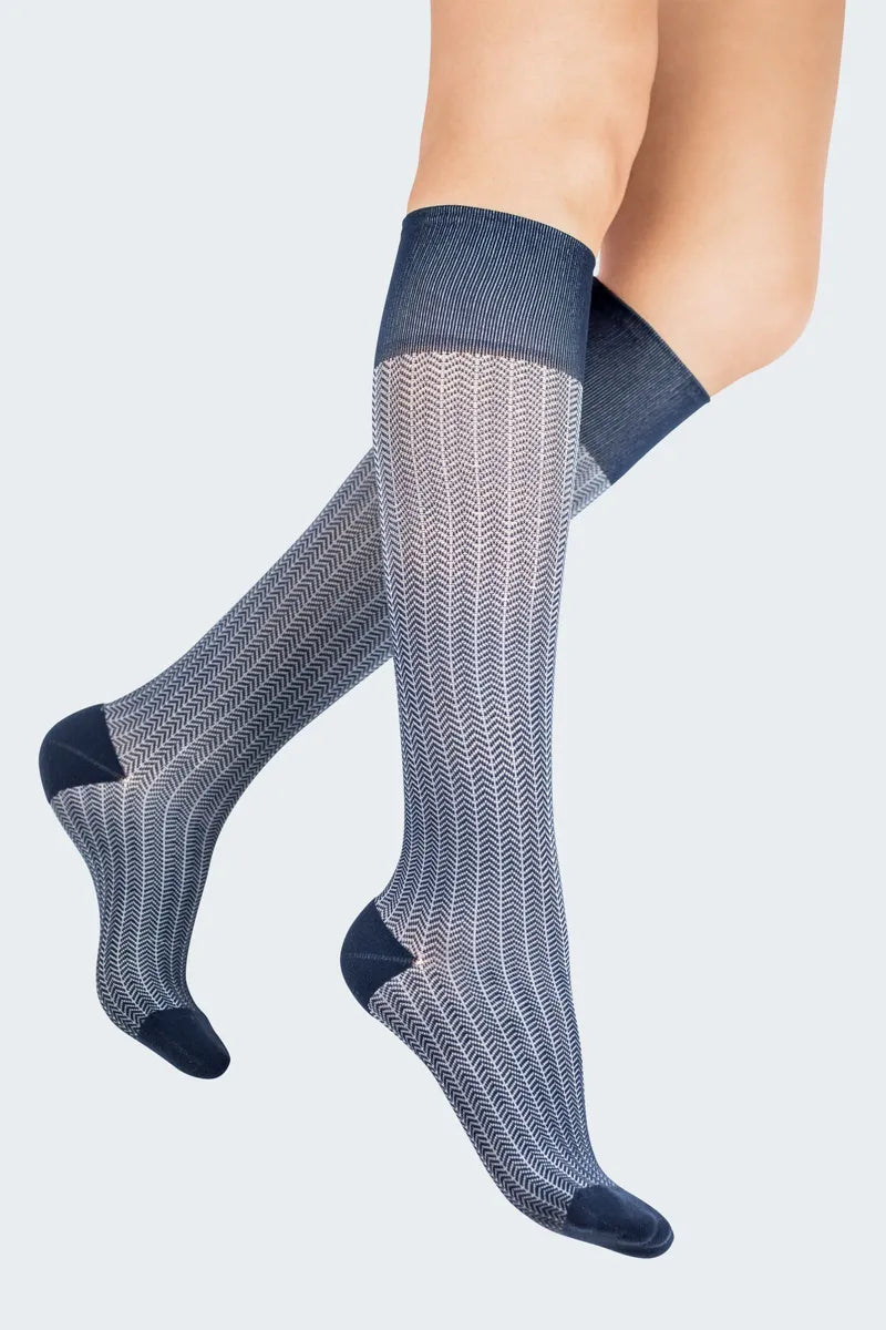 Medi Rejuva Herringbone Compression Stockings 20-30 mmHg for Women & Men - Medical Grade Support for Varicose Veins, Swelling, Circulation - Perfect for Travel, Work, Sports Recovery
