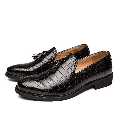 Men's Fashion Loafers - Tassel Slip-On Crocodile Print Leather Shoes for Party, Wedding & Casual Wear | Comfortable & Stylish Dress Shoes for Business, Office & Daily Outfits