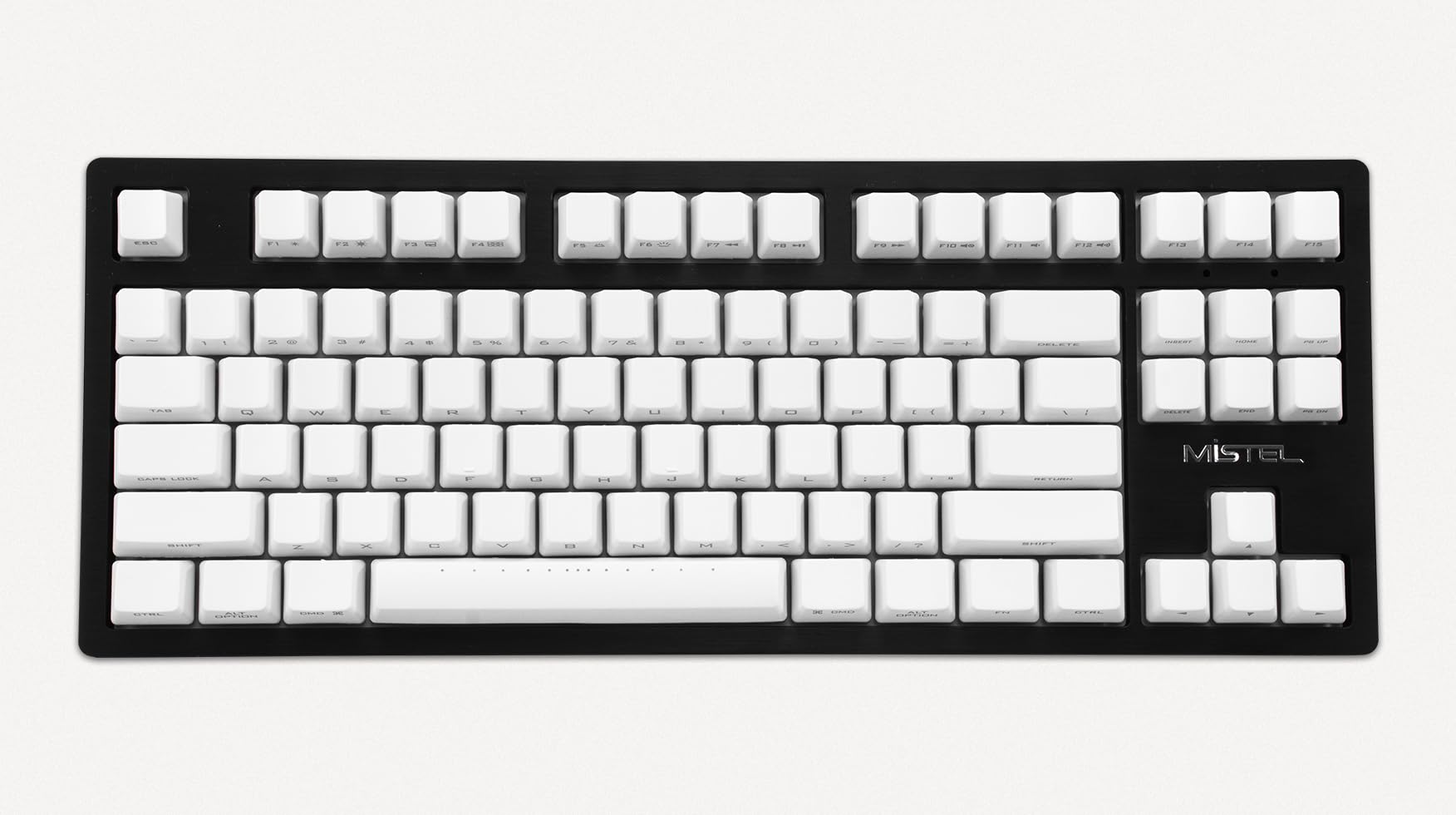 Mistel Sleeker MD870 Tenkeyless Mechanical Keyboard - Cherry MX Brown Switches, Black CNC Aluminum Case, PBT Dye-Sub Keycaps, White LED Backlit (ANSI/US Layout) for Mac & Windows - Perfect for Gaming, Programming & Office Work