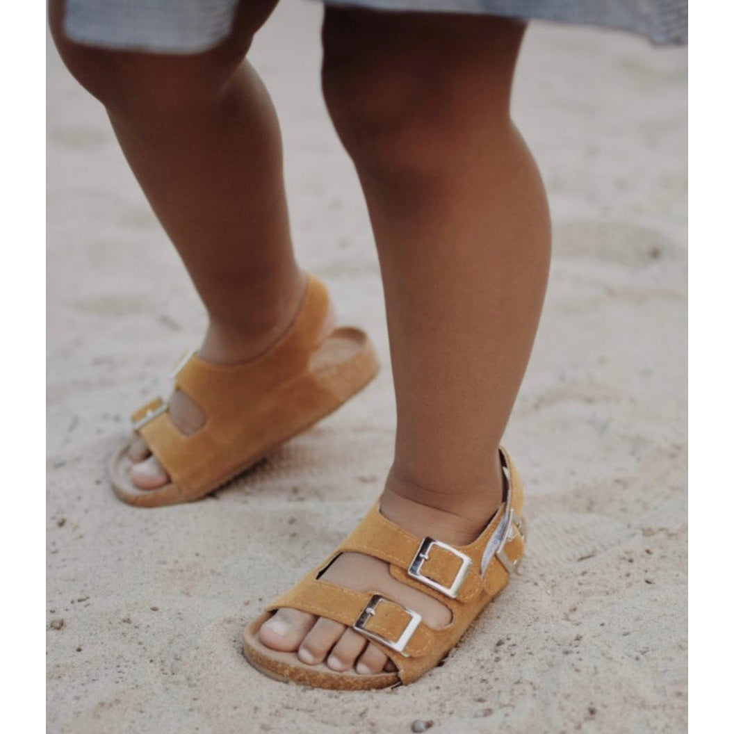 BabyMocs Vacay Sandal Light Brown - Soft Leather Baby Sandals for Boys & Girls - Comfortable First Walkers Shoes for Beach, Pool & Summer Outings