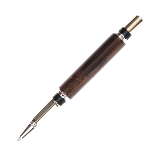 Lanier Baron Rollerball Pen - Premium Rhodium & Blackwood Luxury Writing Instrument for Business Professionals | Perfect for Office Use, Executive Gifts & Formal Occasions