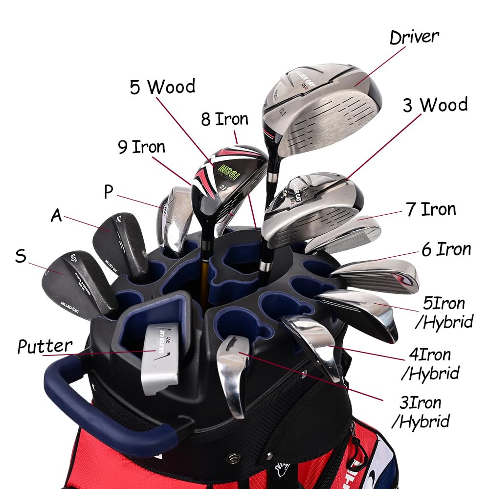 Premium ASK ECHO T-Lock 14-Way Golf Cart Bag with Organizer Divider - Waterproof Rain Cover & Comfort Handles - Durable Golf Bag for Men - Perfect for Country Clubs & Tournament Play