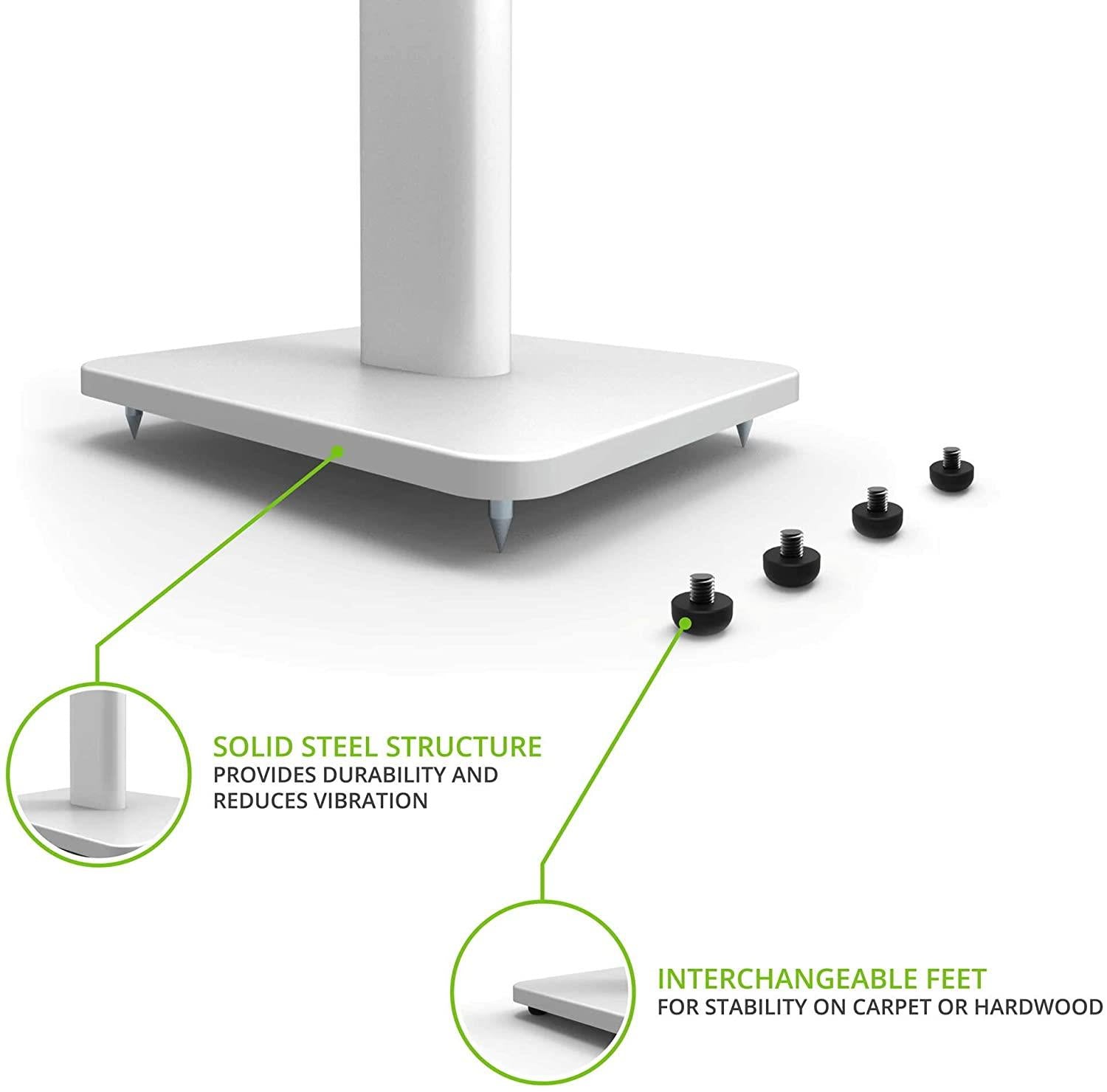 Kanto SP32PL 32-Inch Adjustable Speaker Floor Stands for Home Theater & Studio Monitors - Heavy Duty, Stable & Durable Speaker Stands for Bookshelf & Surround Sound Speakers