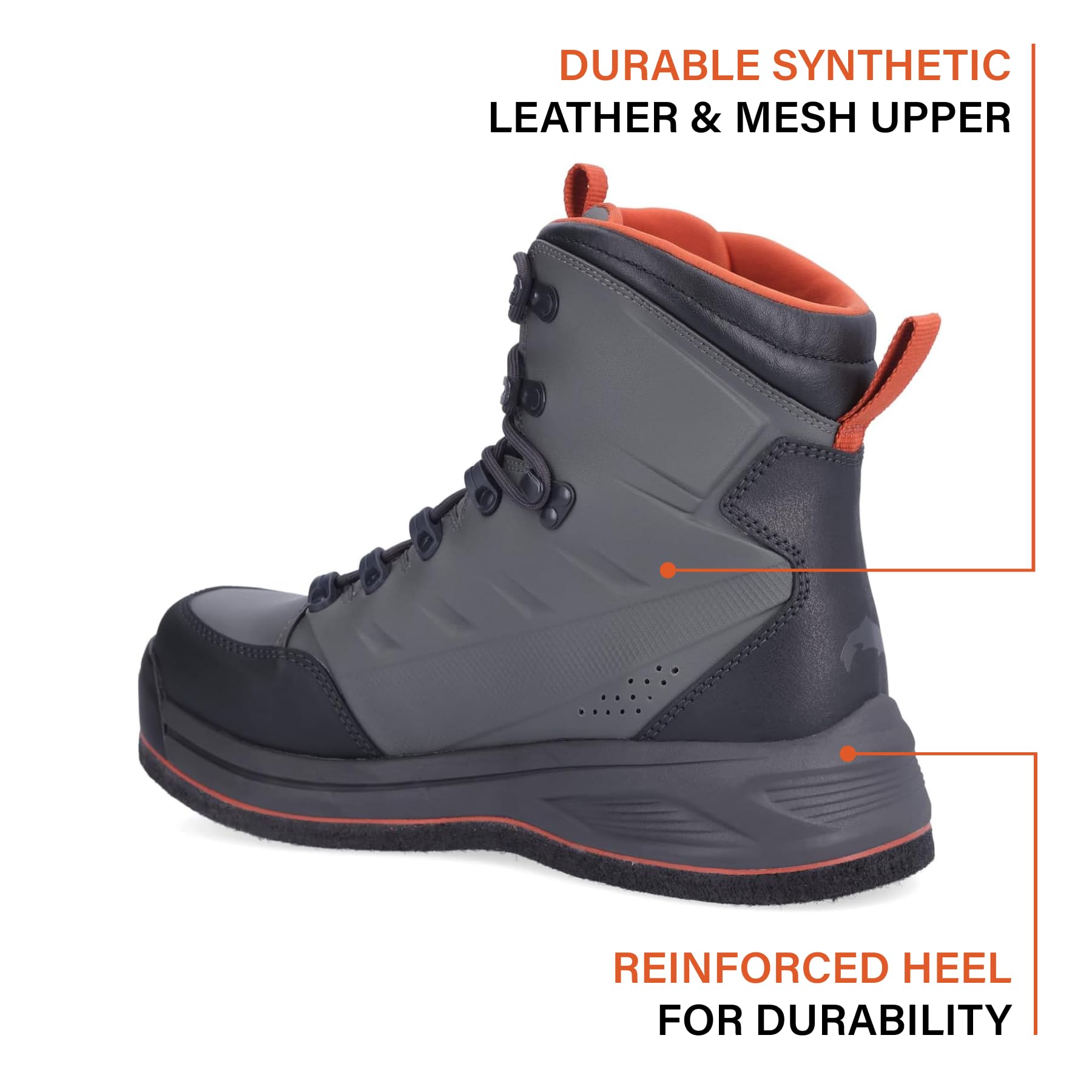 Simms Freestone Felt Sole Wading Boots for Fly Fishing - Waterproof Felt Bottom Fishing Boots for Men & Women - Ideal for Stream, River & Wetland Fishing Adventures