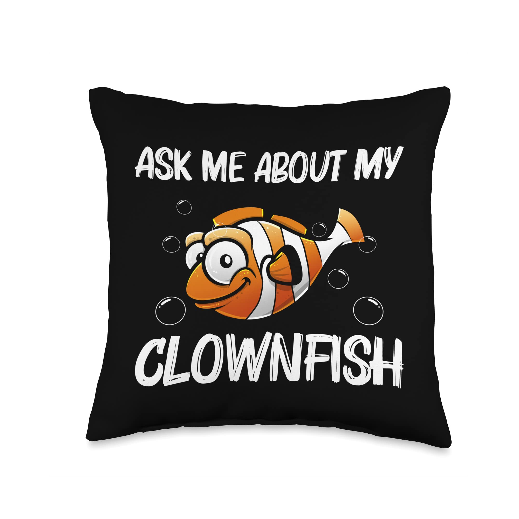 Clownfish Throw Pillow 16x16 - Best Ocean Gifts for Men & Women - Home Decor