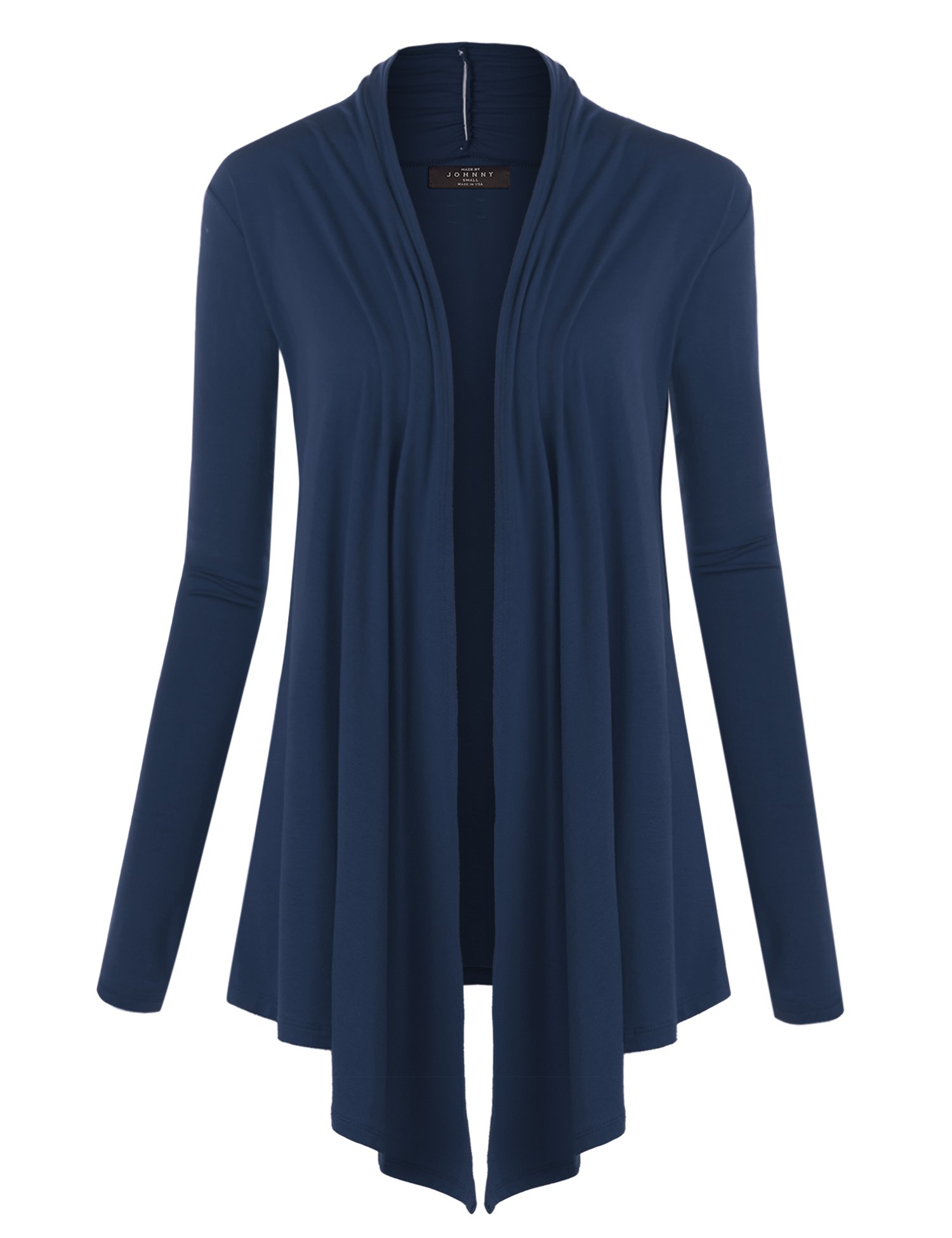 MBJ Women's Draped Open-Front Cardigan Sweater - Lightweight Long Sleeve Knit Wrap Cover Up for Casual Outfits, Office Wear & Layering in Fall/Winter