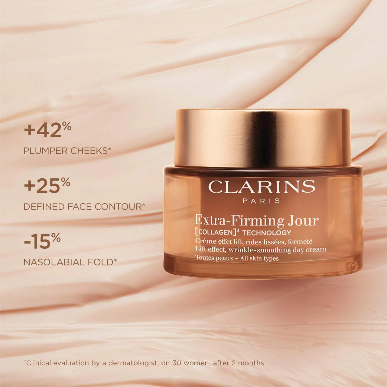 Clarins Extra Firming Day Cream for All Skin Types - 50ml | Anti-Aging, Firming & Hydrating Face Moisturizer | Day & Night Use for Youthful Skin