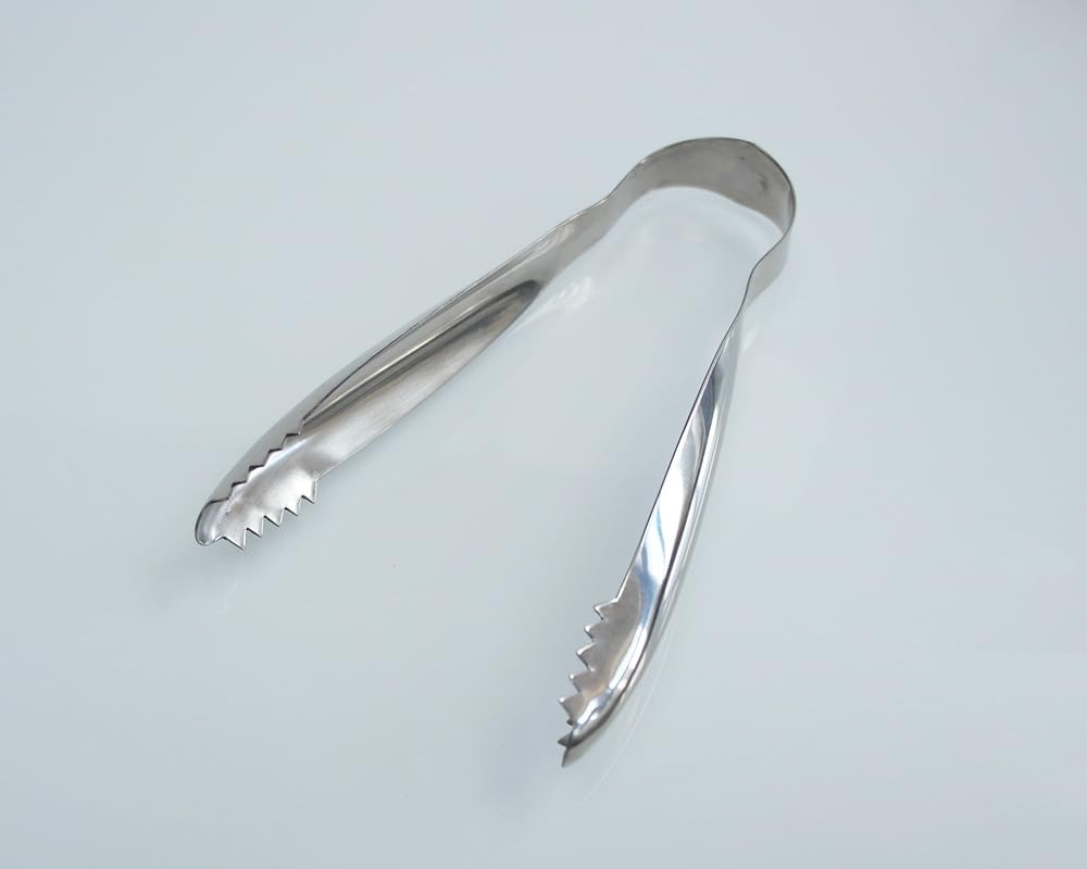 6-Piece Stainless Steel Ice Tongs with Non-Slip Sawteeth - Perfect for Ice Buckets, Sugar Cubes, Coffee Bars & Food Serving - Ideal for Cocktail Parties, Home Bars & Restaurants