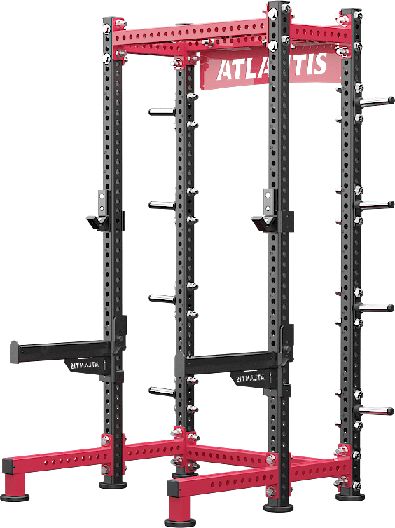 ATLANTIS Half Rack - Heavy Duty Adjustable Squat Rack for Home Gym Strength Training - Perfect for Weightlifting, Powerlifting & CrossFit Workouts