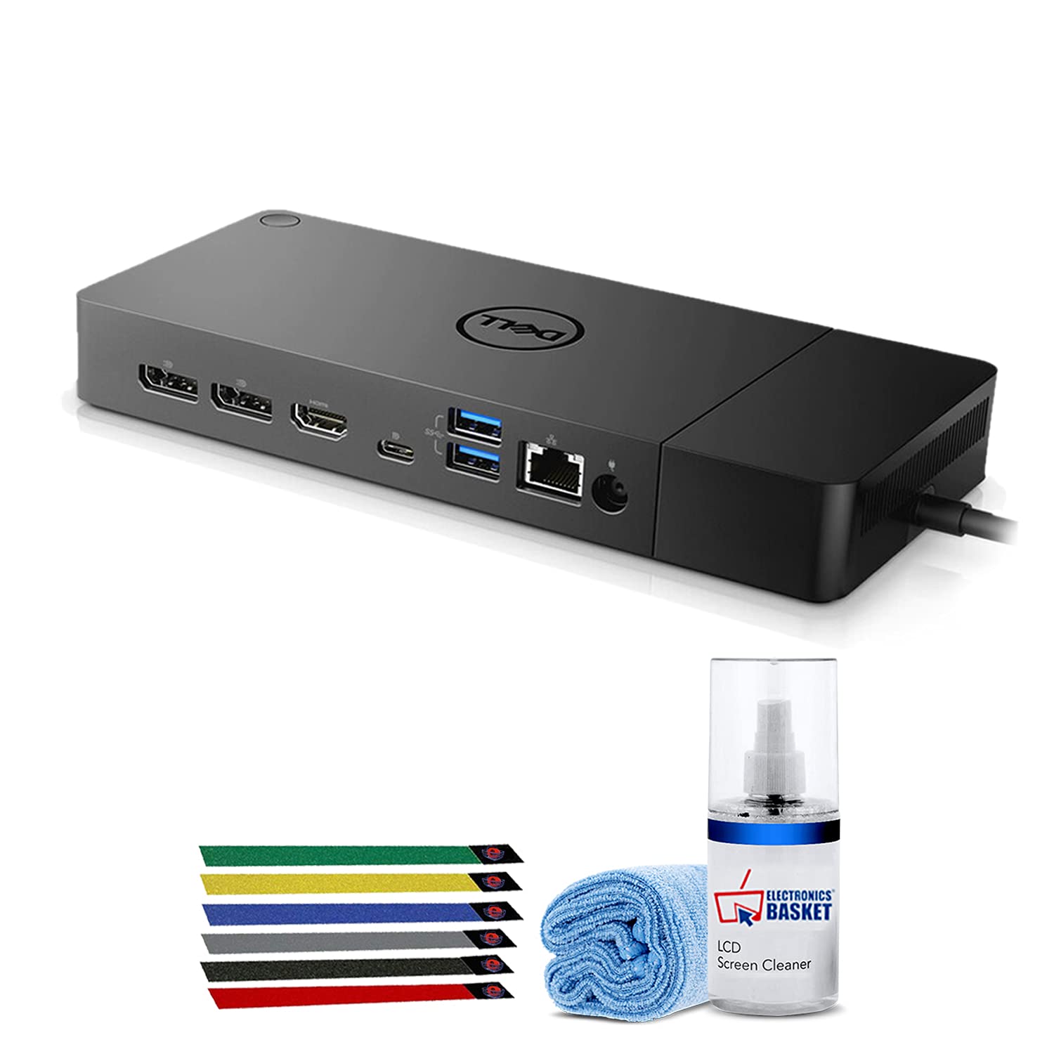 Dell WD19S 130W USB-C Docking Station with HDMI, DisplayPort, Ethernet & USB Ports - Laptop Dock for Home Office & Workstations - Includes LCD Cleaning Kit & 6 Cable Ties (Black, 1-Pack)