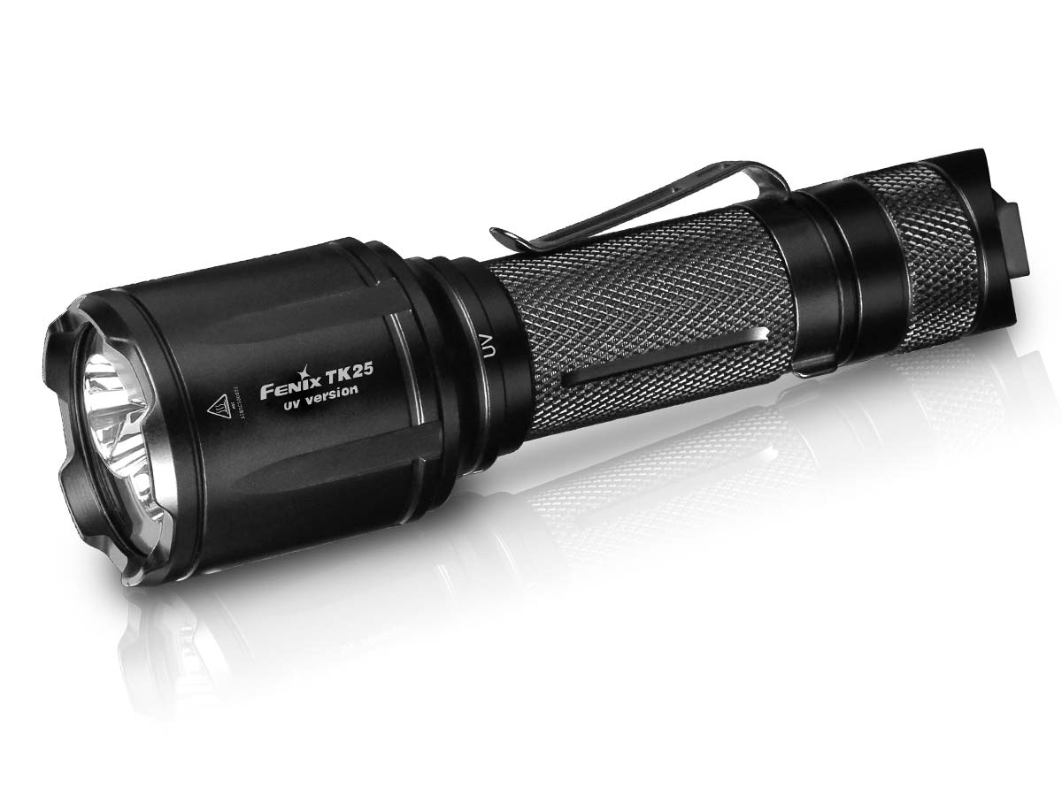 Fenix TK25 UV Tactical Flashlight - 1200 Lumens, Waterproof, Rechargeable - Perfect for Outdoor Adventures, Camping, Hunting & Emergency Situations