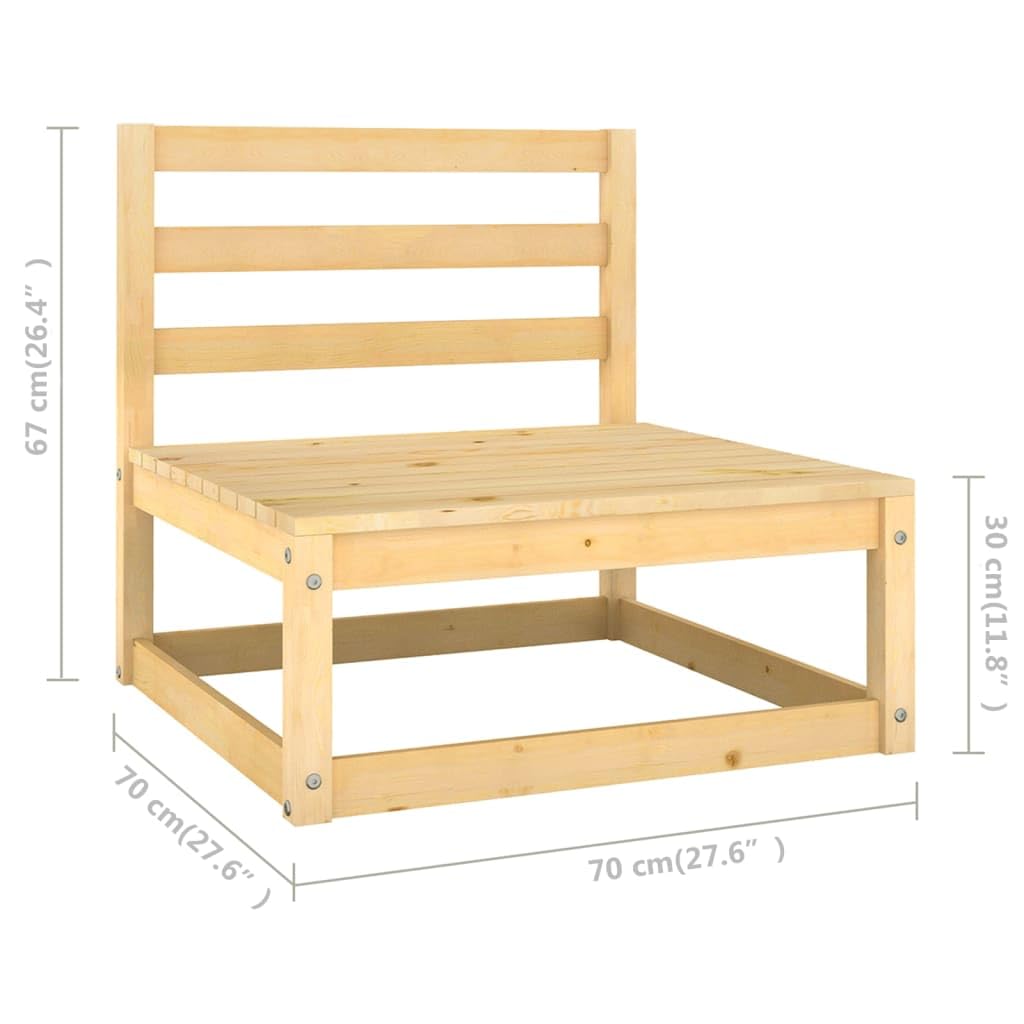 10-Piece Patio Furniture Set - Outdoor Sectional Sofa with Cushions, Ottoman & Coffee Table - Solid Pine Wood Garden Set for Backyard, Poolside & Terrace Relaxation