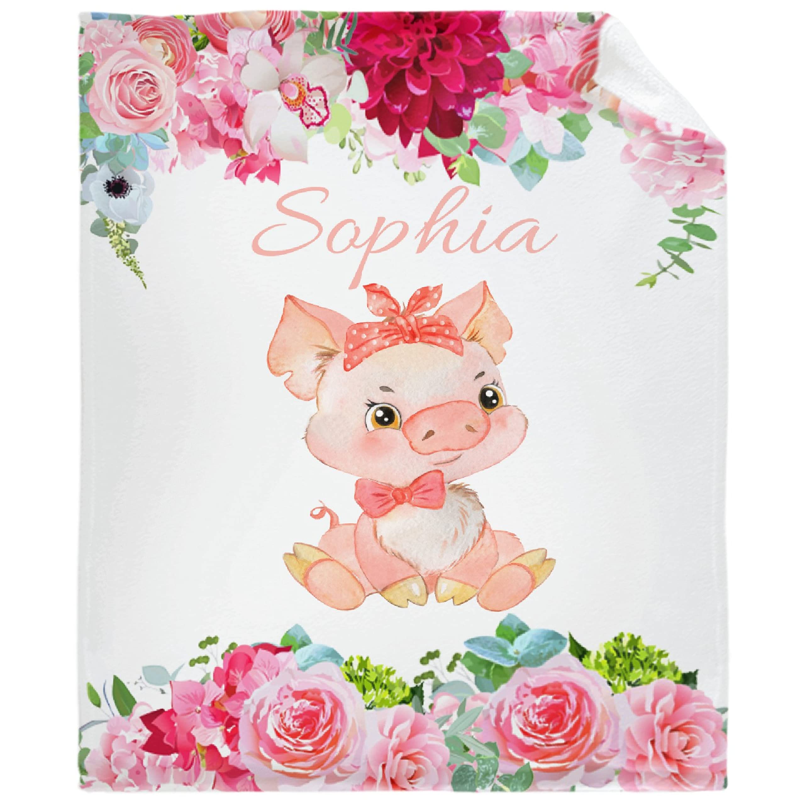 Personalized Baby Blankets with Name - Custom Fleece Throw Blanket for Boys & Girls - Soft Cozy 90